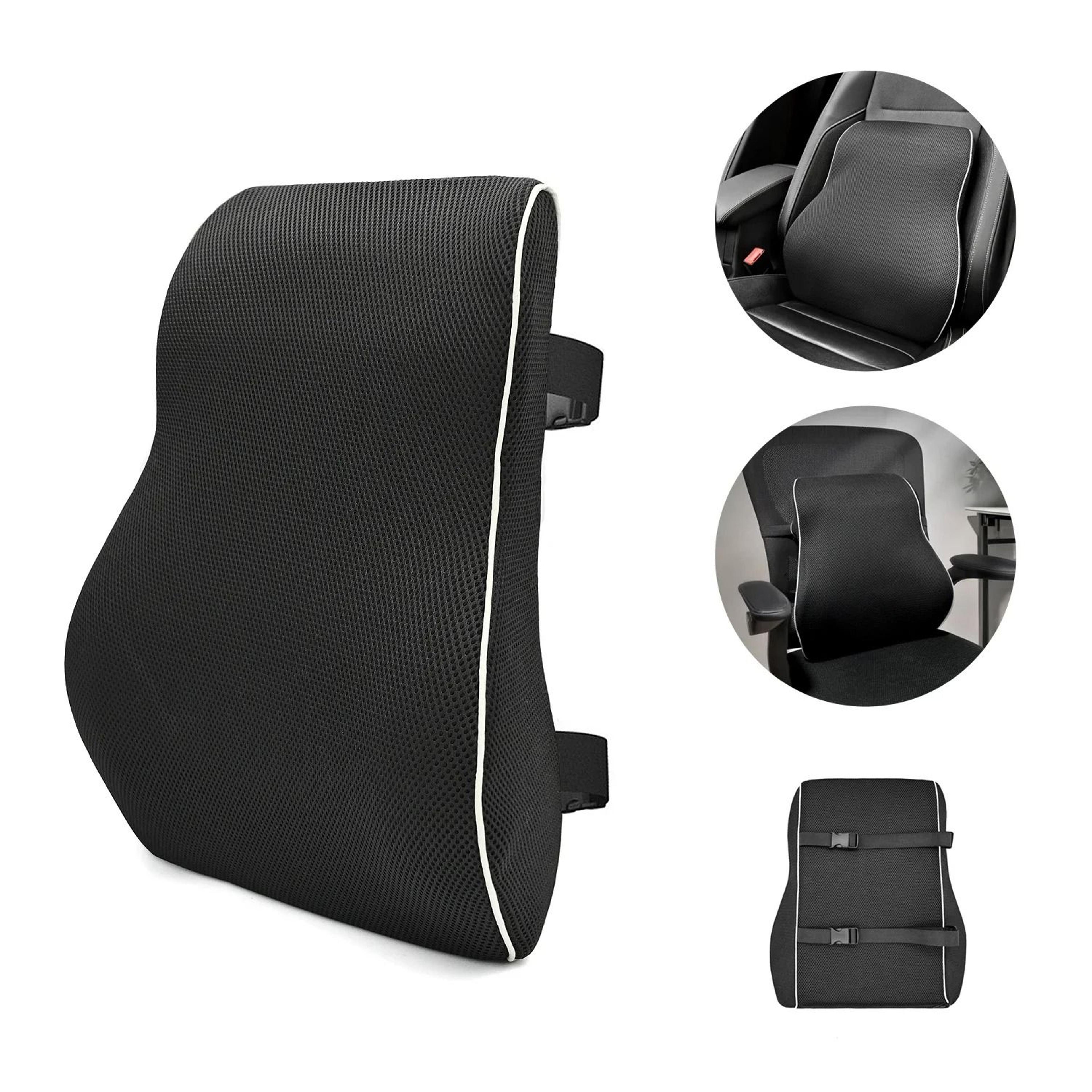 non-slip memory foam lumbar support pillow - ergonomic back pain relief waist cushion for car, office & home