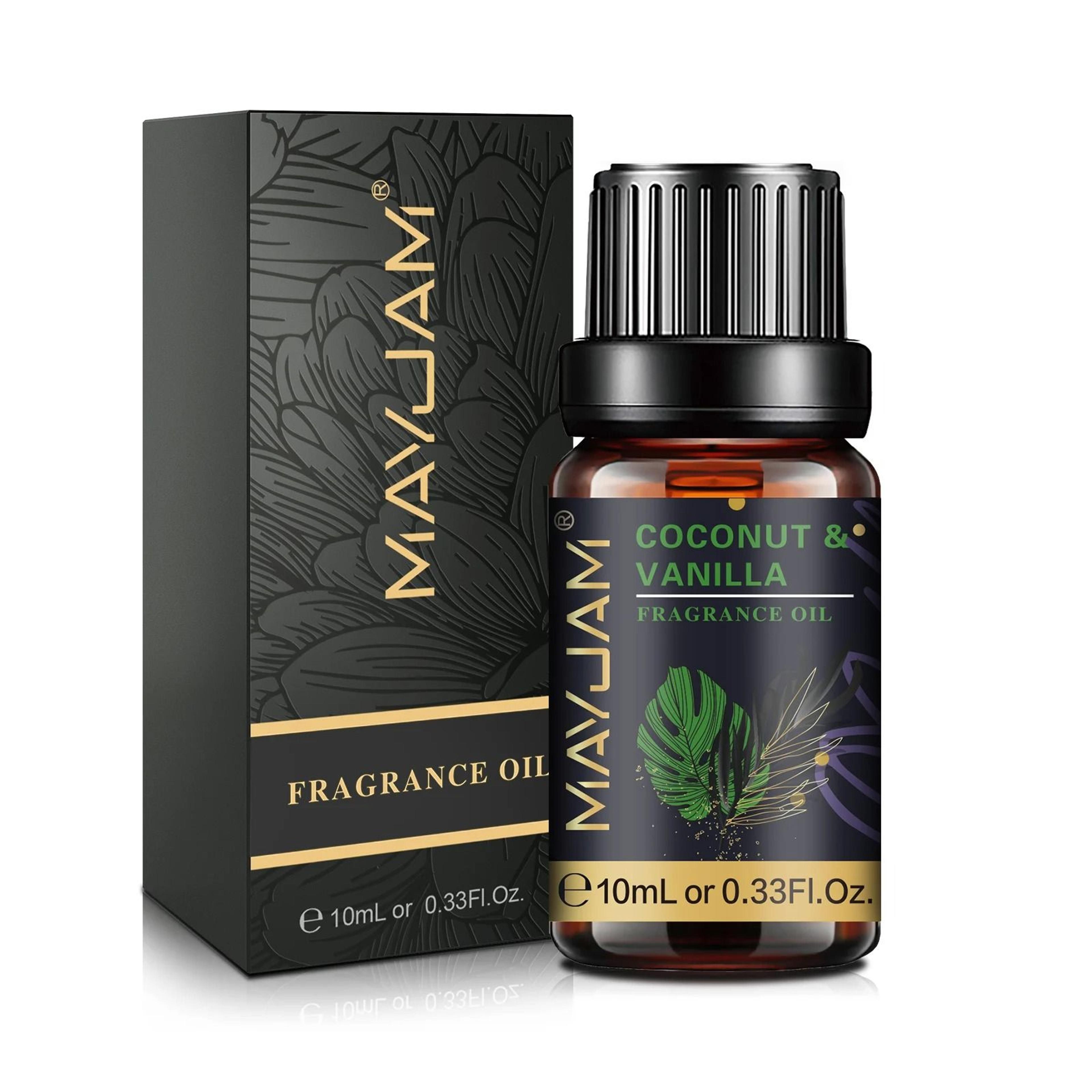 mayjam 10ml pure aromatic essential oil - coconut & vanilla, musk, floral & nature fragrance oils