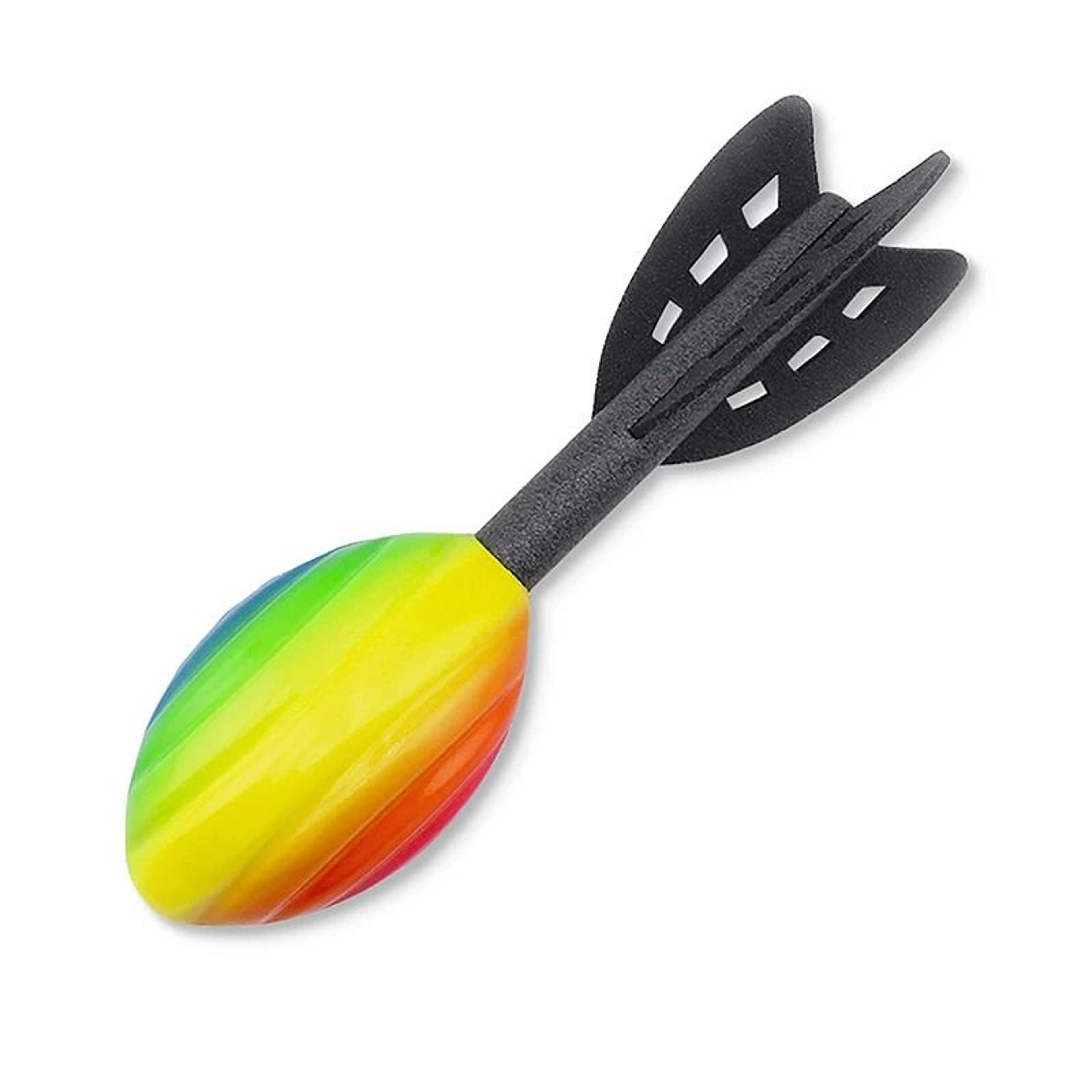 29cm rainbow foam spiral rocket football - long-distance outdoor throwing toy & foam dart game