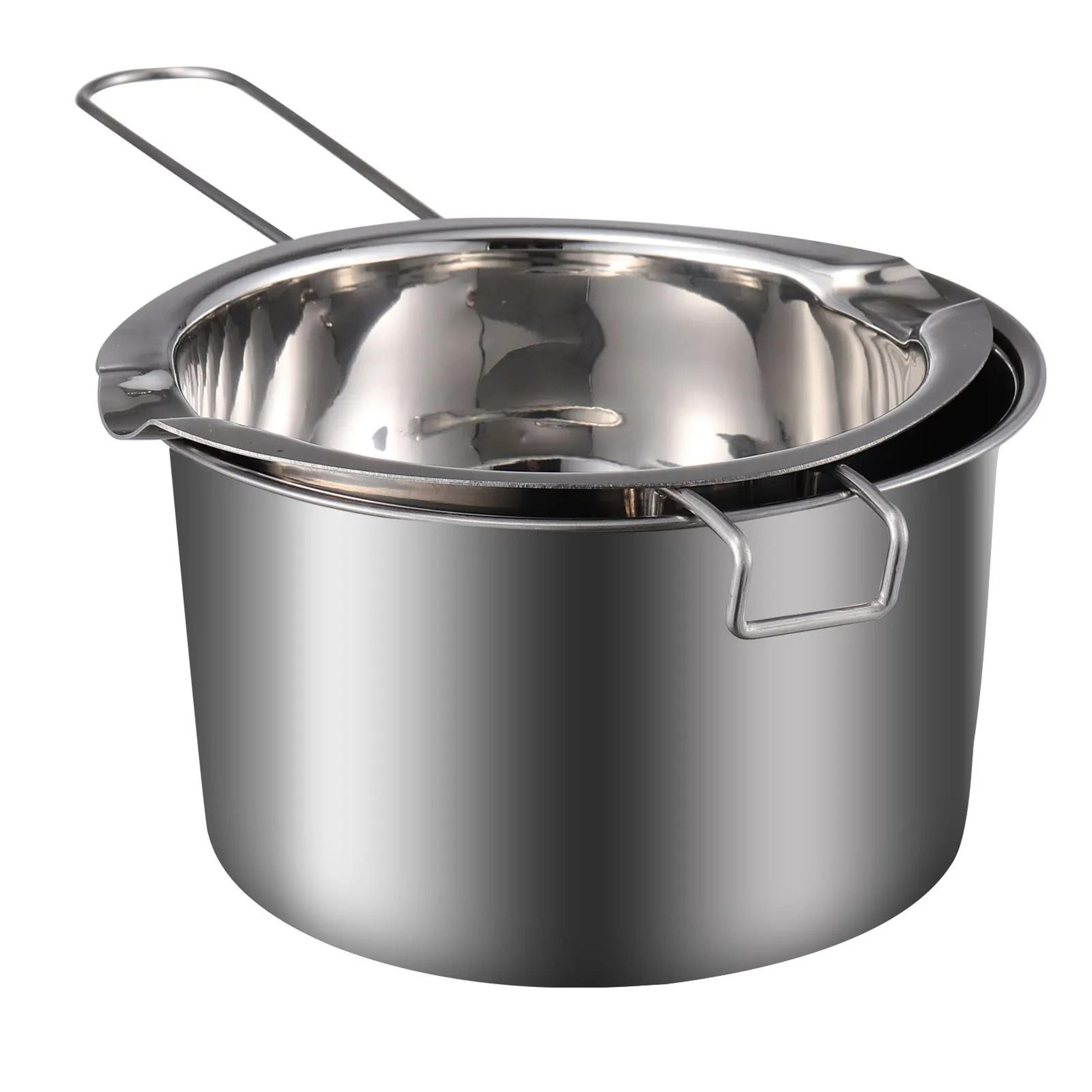 universal stainless steel double boiler melting pot - wax, chocolate, cheese & butter melting bowl