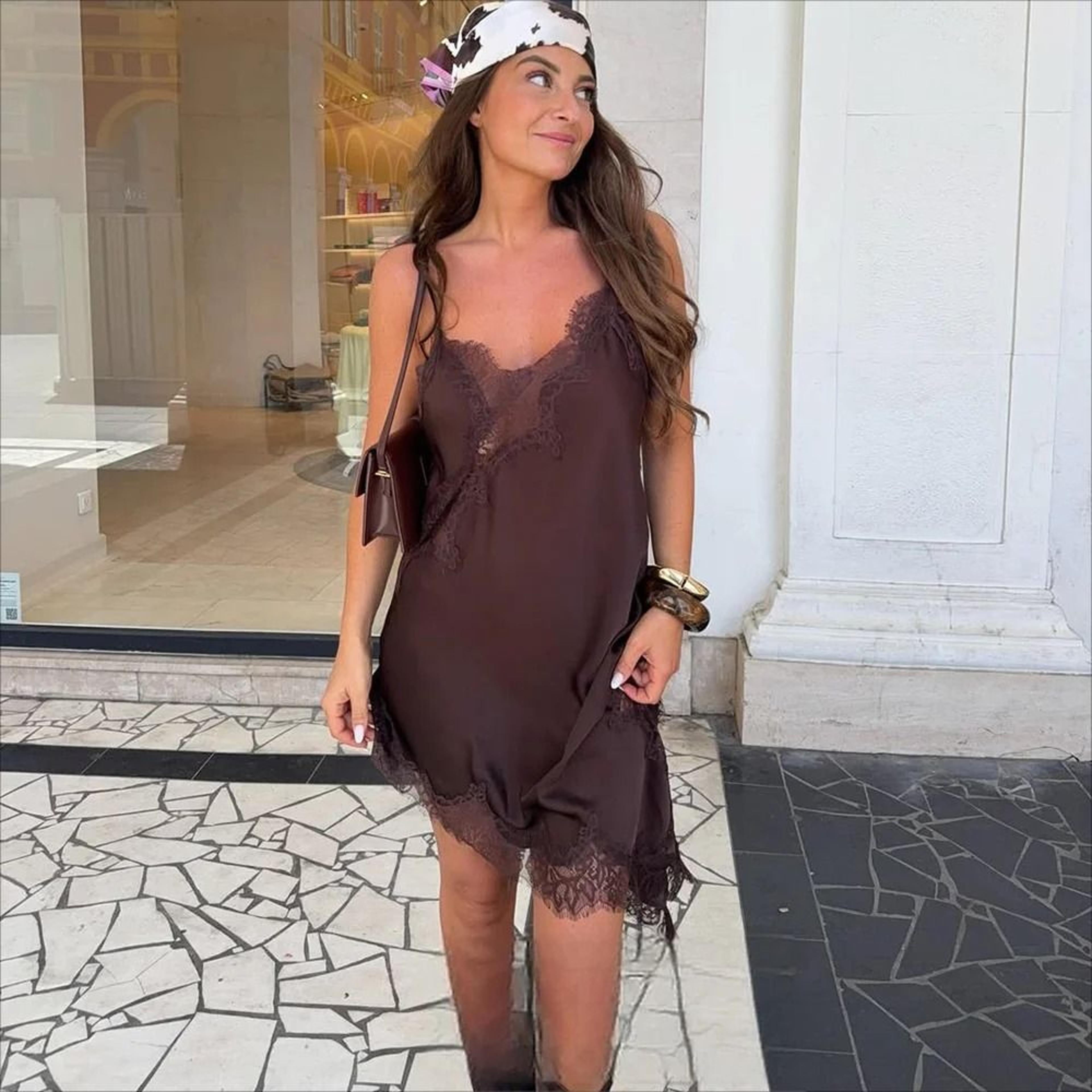 kondala lace v-neck cami backless midi dress - y2k beach holiday & evening club dress for women