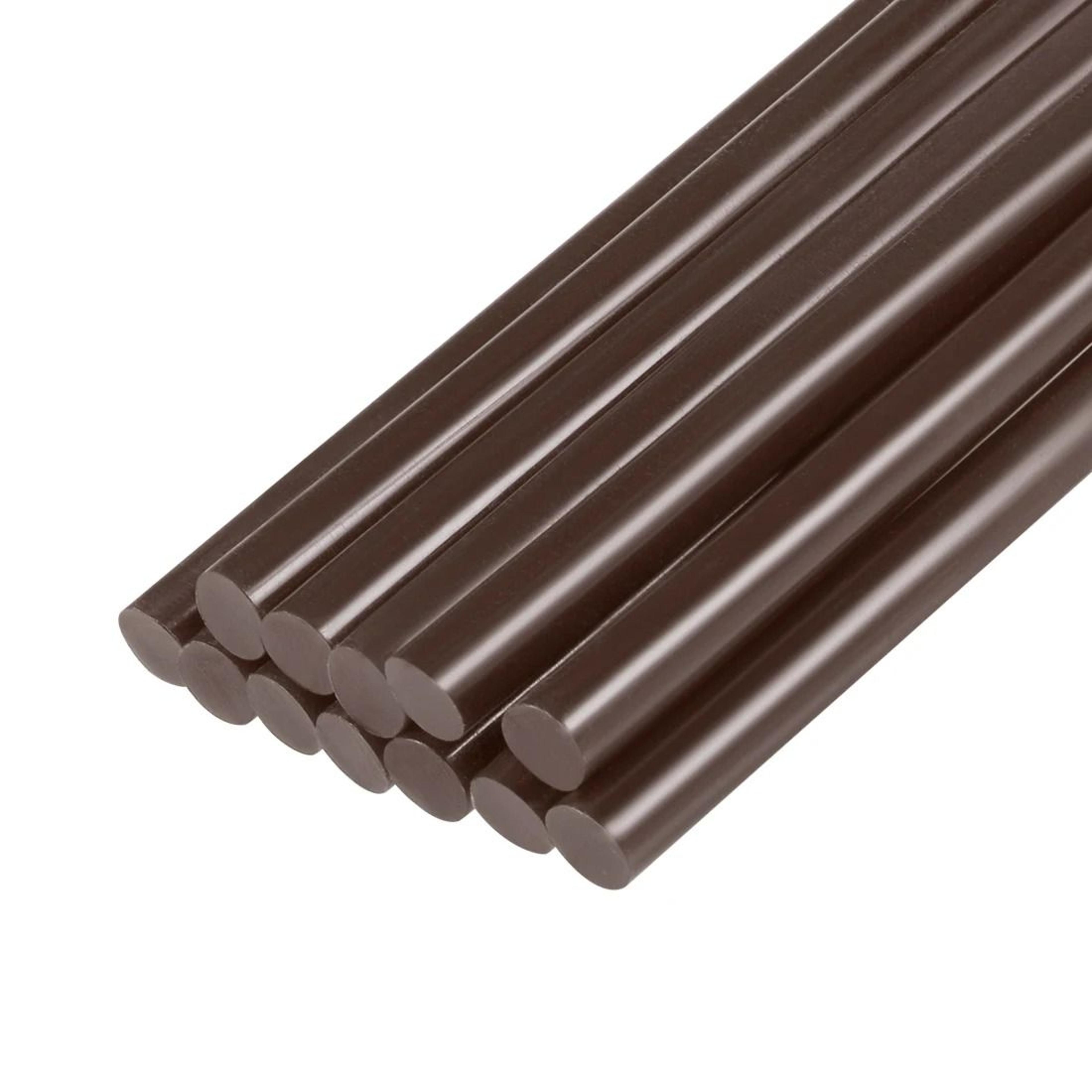 uxcell 12-piece mini hot glue sticks - 0.27-inch x 4-inch brown hot melt glue rods for crafting & repairs