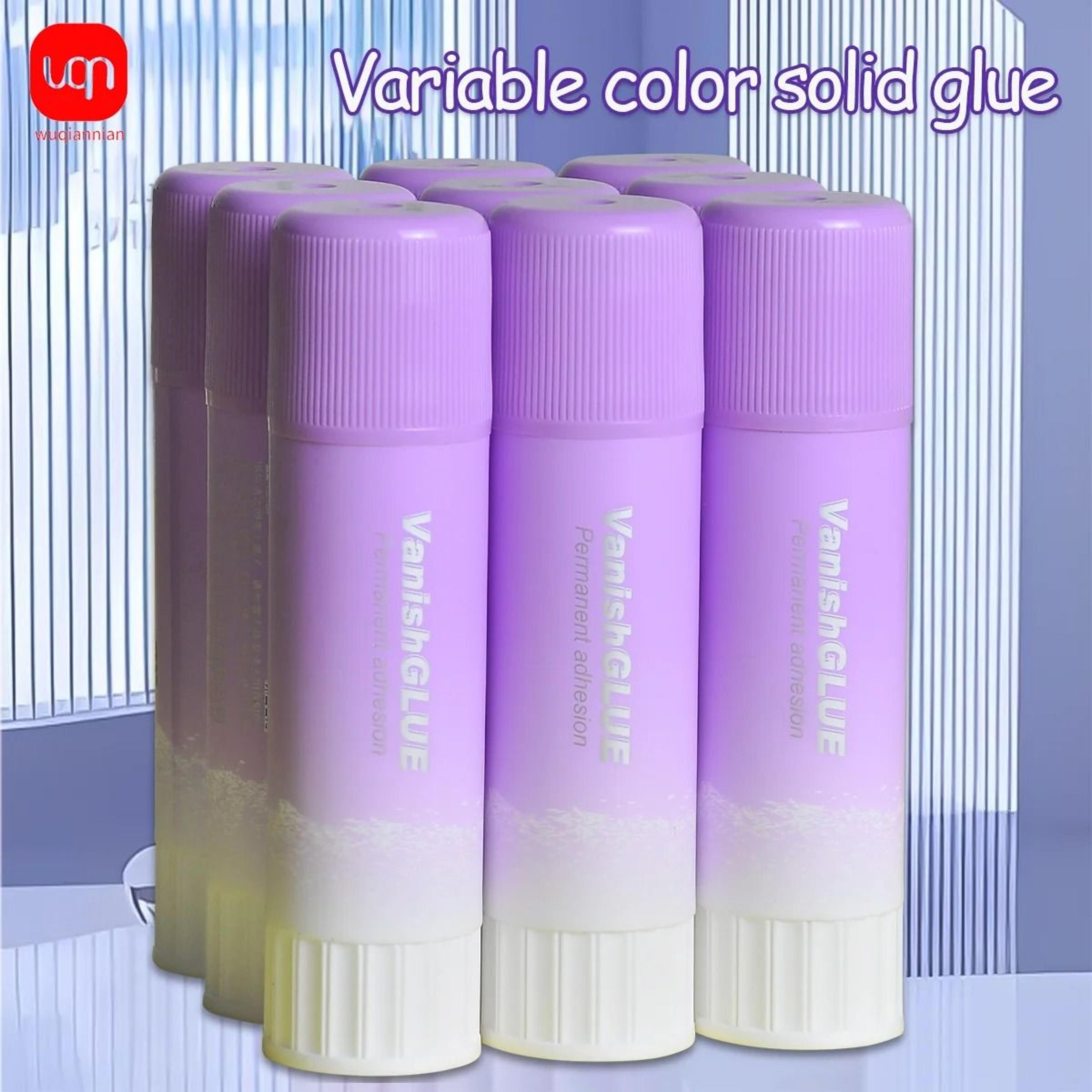 purple color-changing solid pvp glue stick set (15g) - high-viscosity washable adhesive for students & school supplies