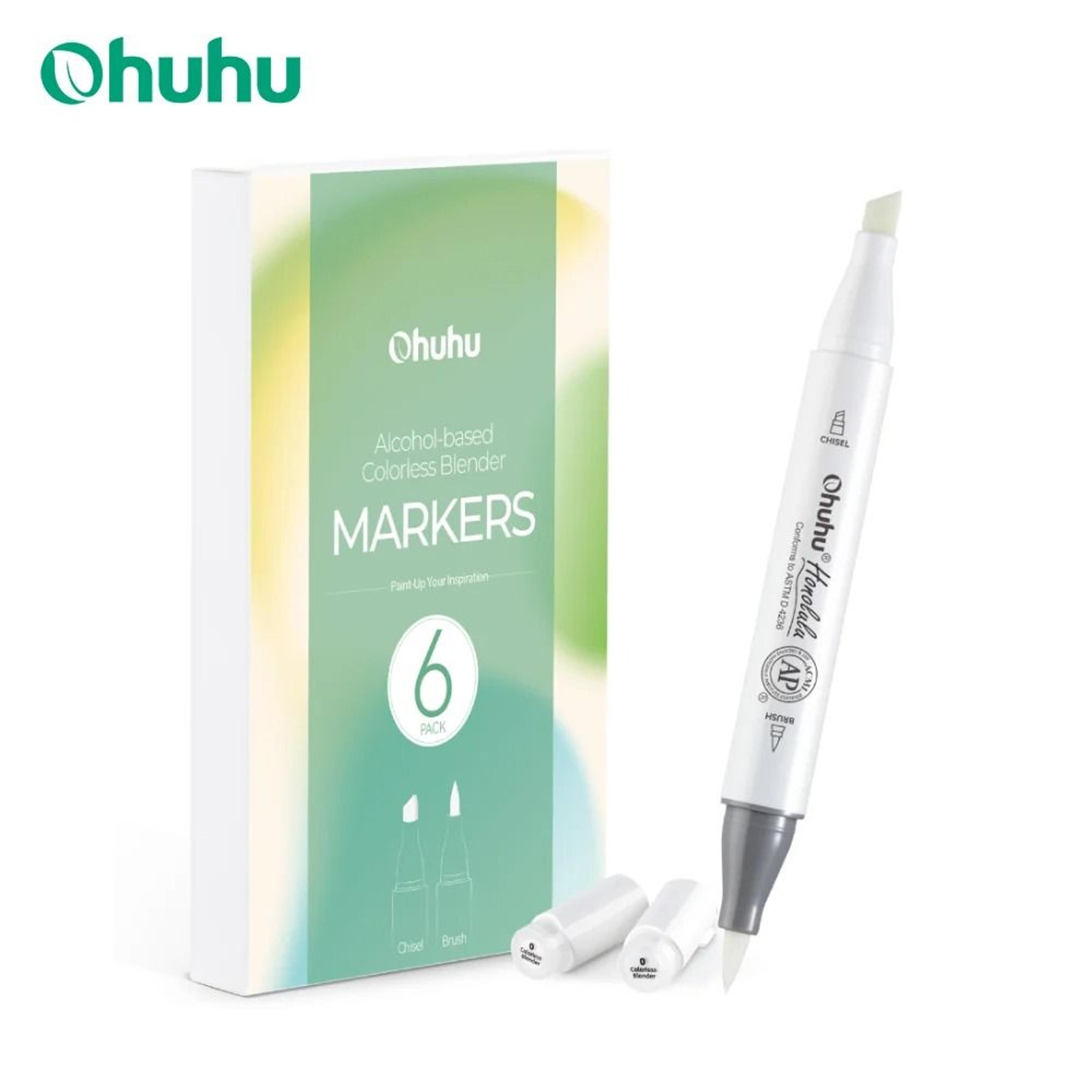 ohuhu honolulu colorless blender markers 6-pack