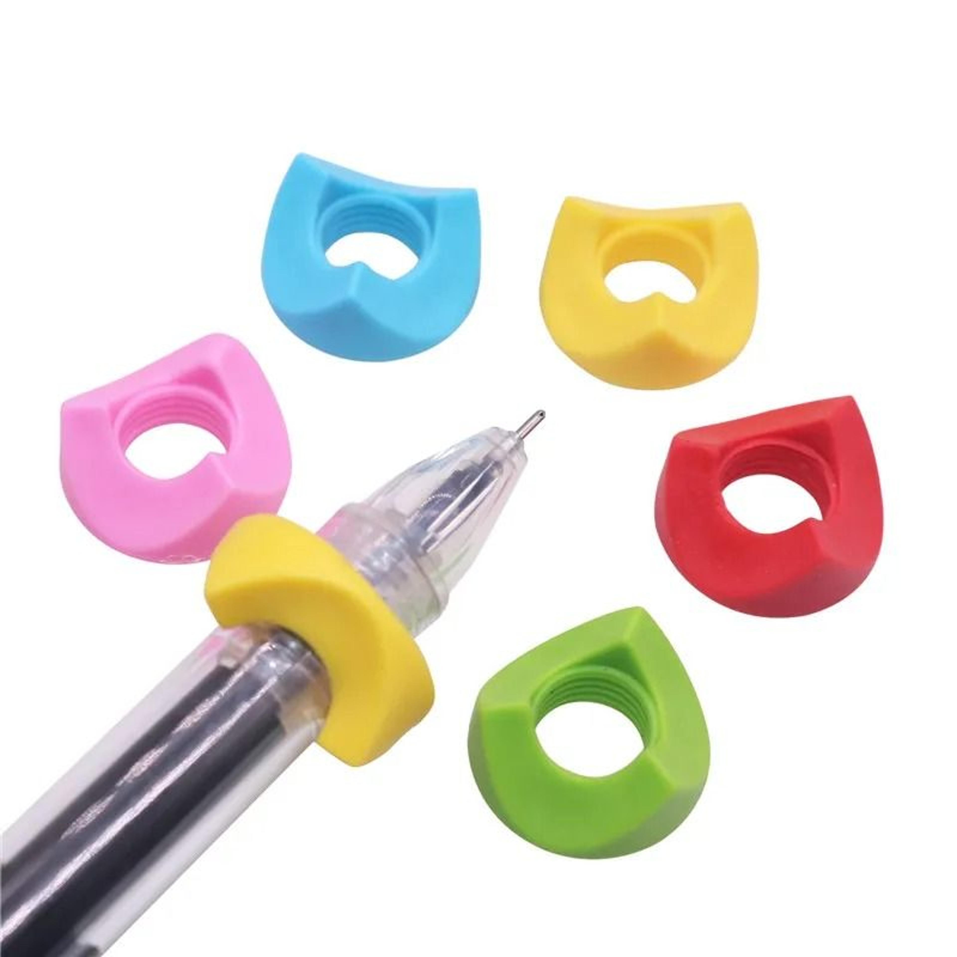 20-piece silicone triangular thread pencil grips - ergonomic writing posture corrector for students