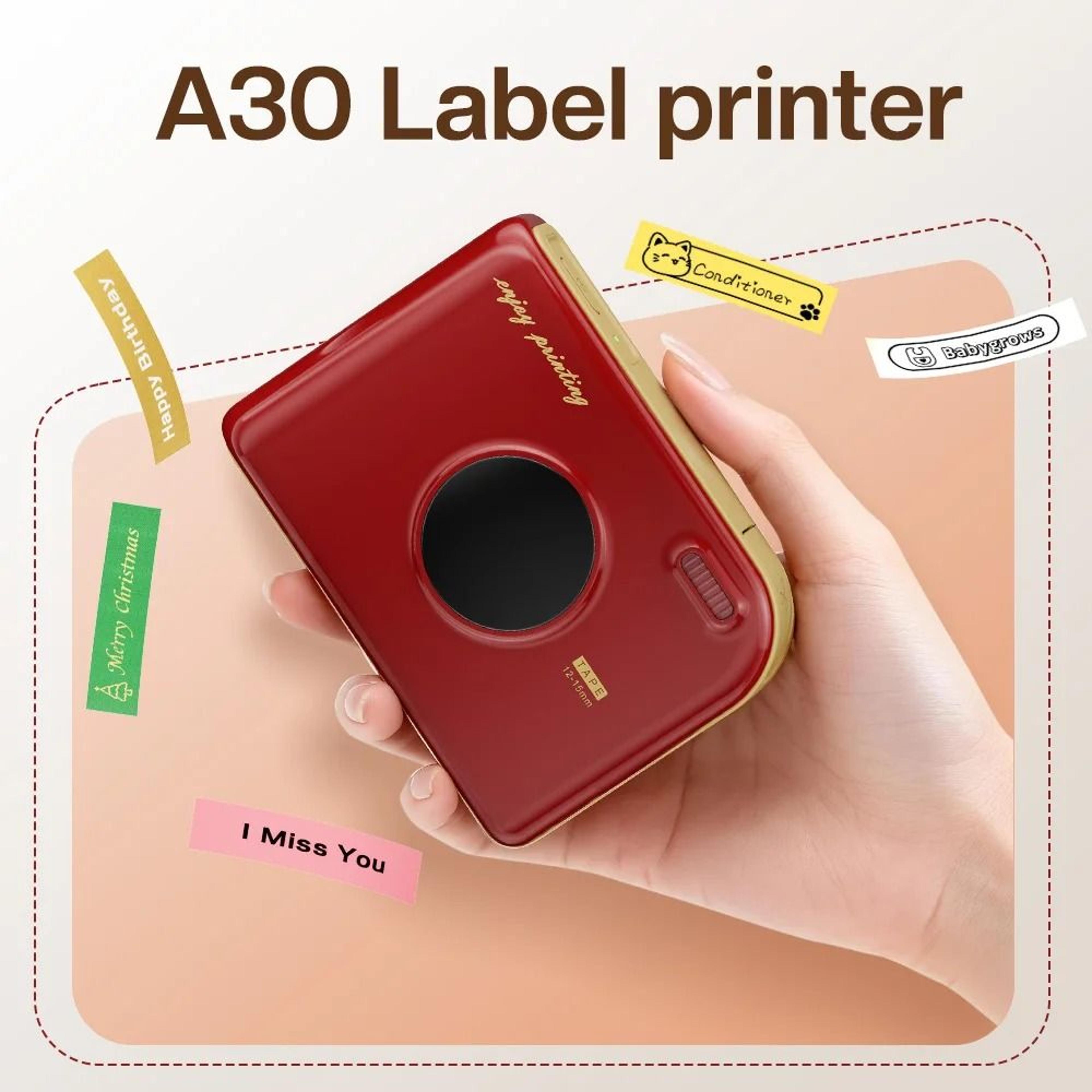 phomemo a30 mini portable label printer - wireless bluetooth thermal printer for gift tags, photos & office organization