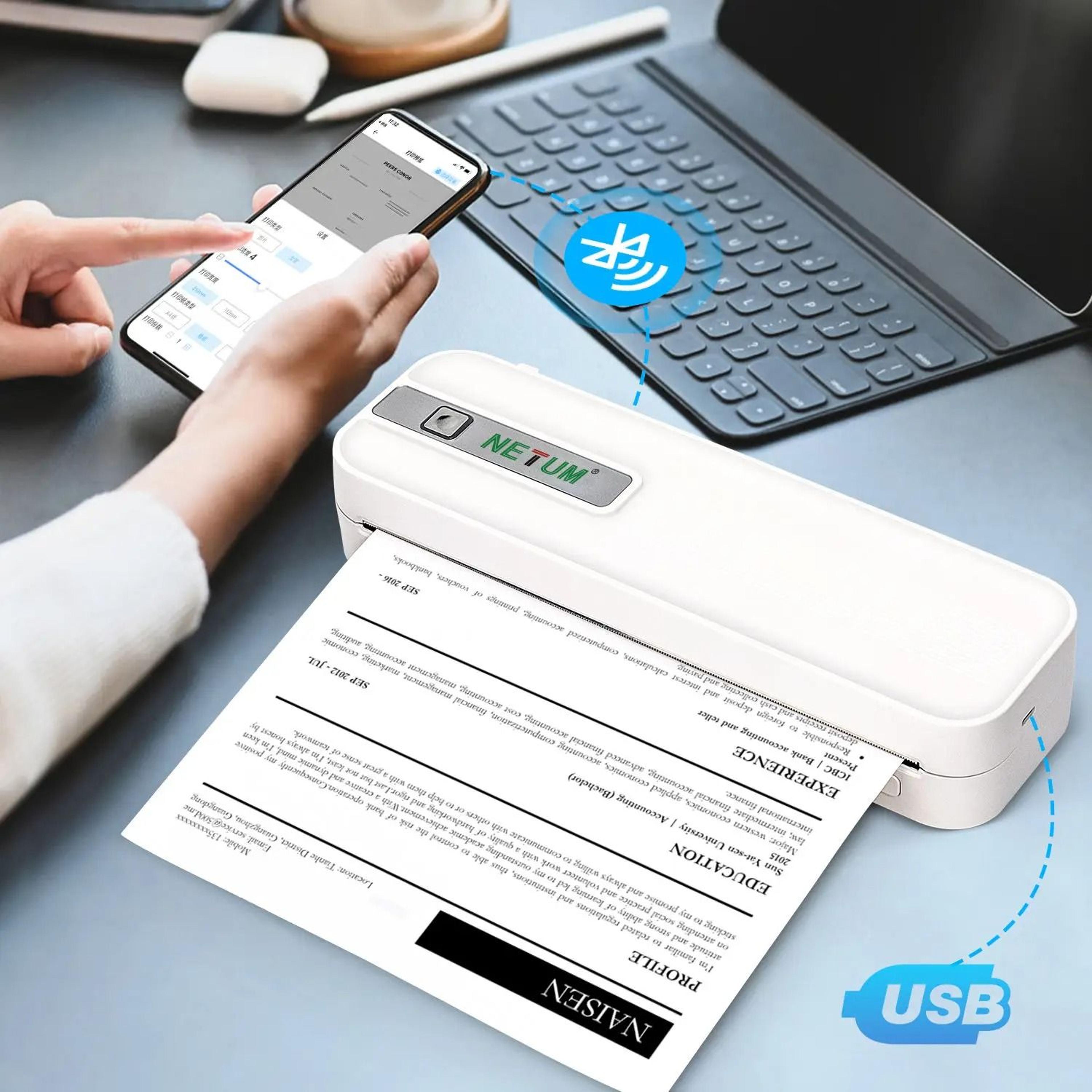 xl-p801 portable wireless thermal printer - bluetooth inkless printer for phone & pc