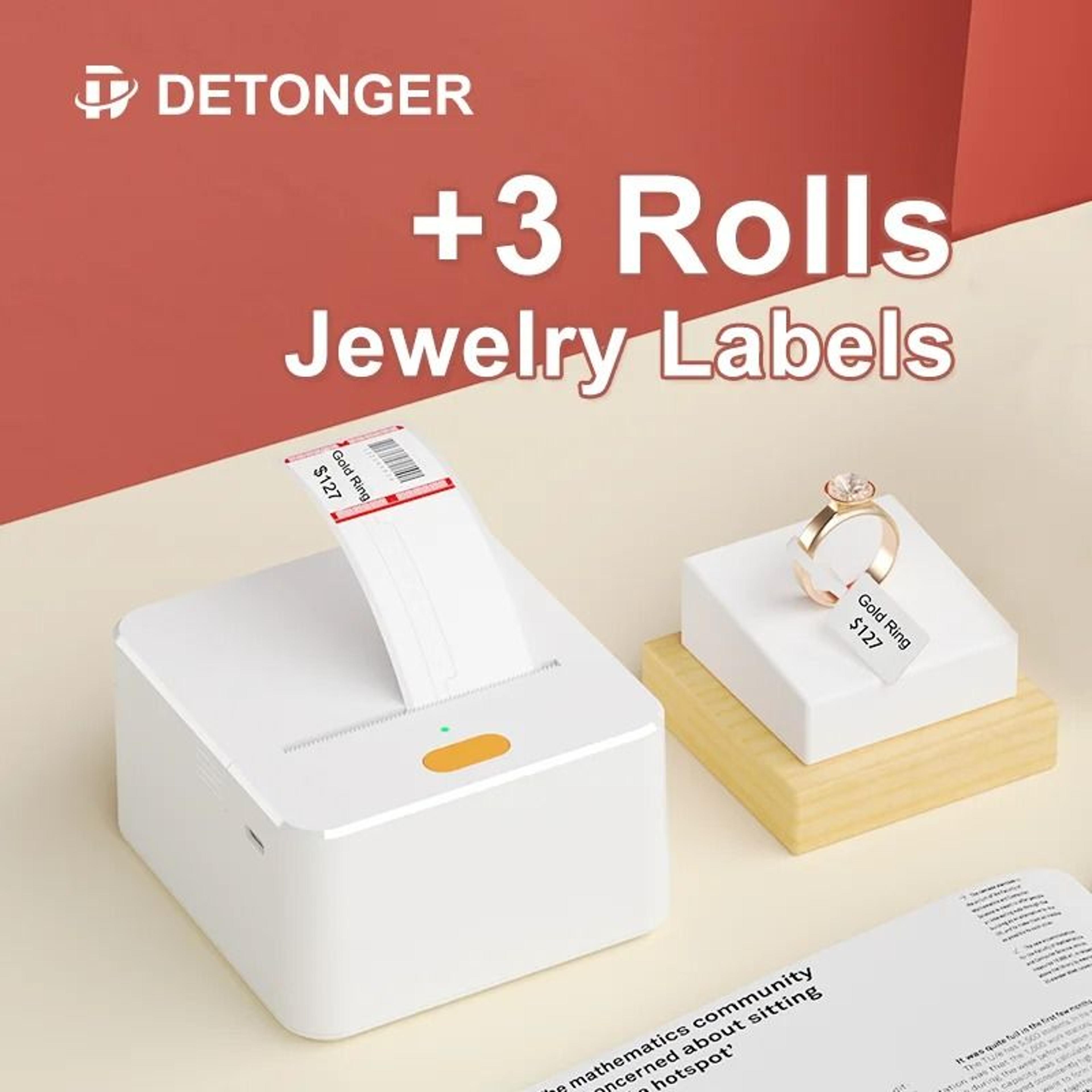 self-adhesive jewelry labels for detonger p1 mini portable thermal label printer