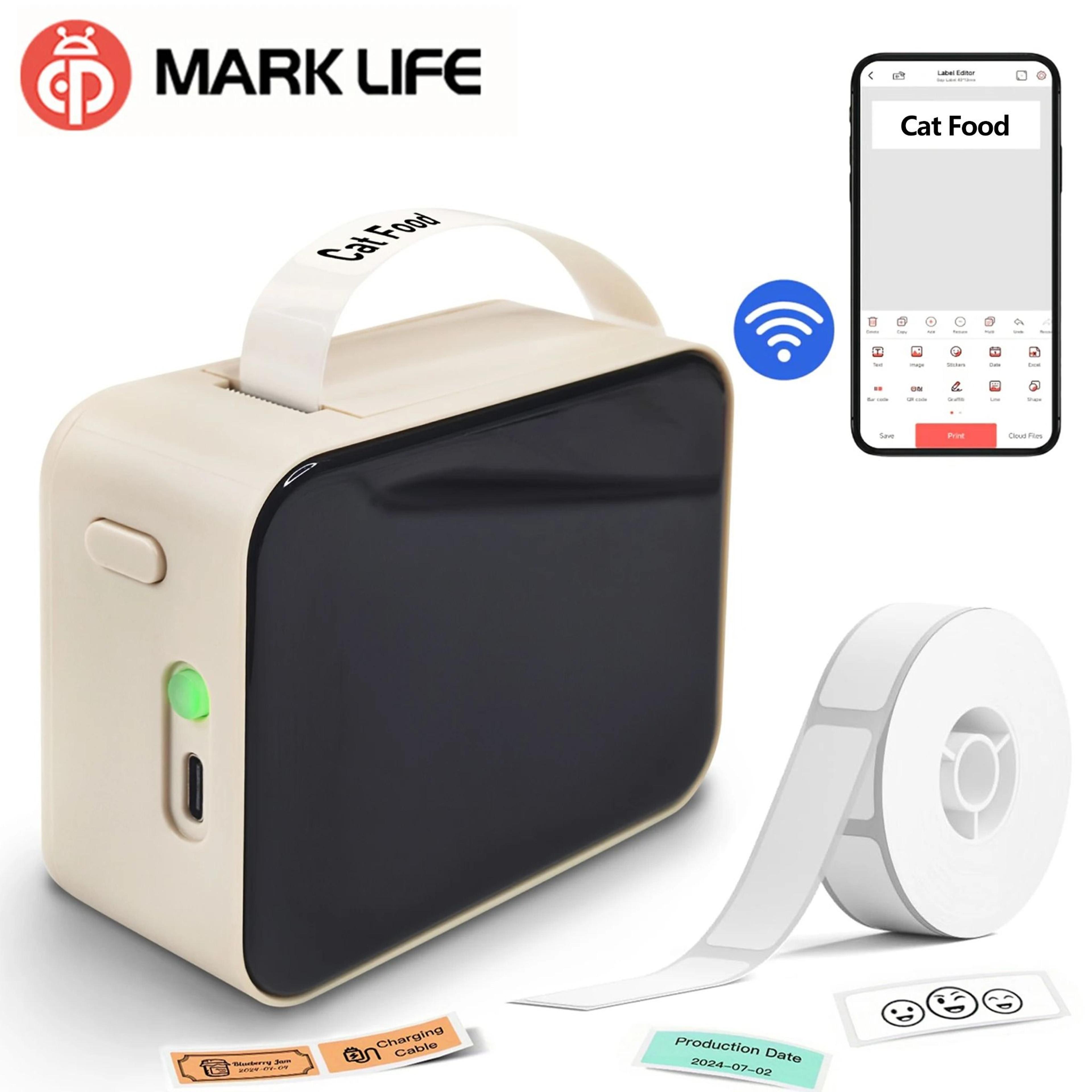 marklife p15 mini portable label printer with 3-pack thermal adhesive paper set