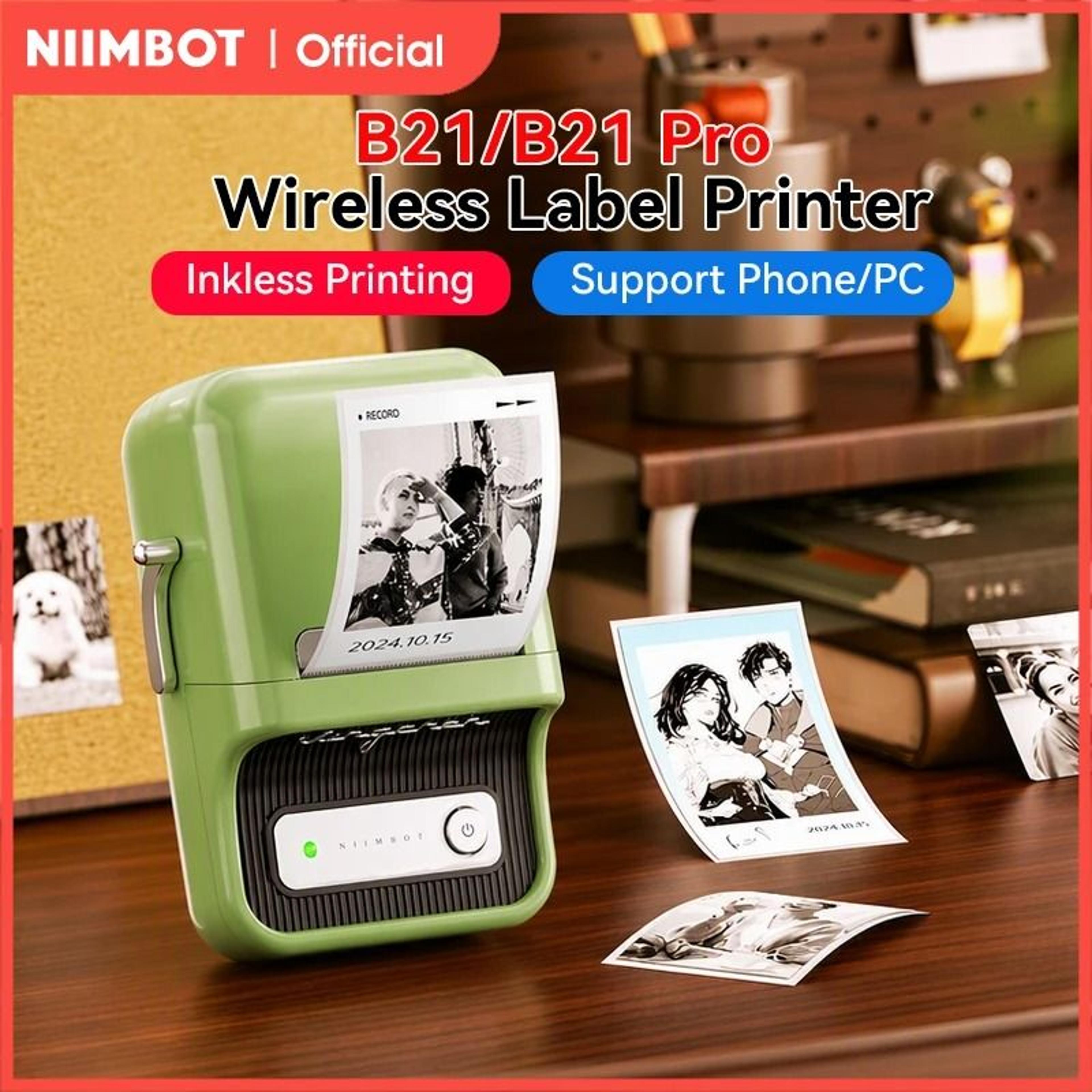 niimbot b21 & b21 pro wireless bluetooth thermal label printer