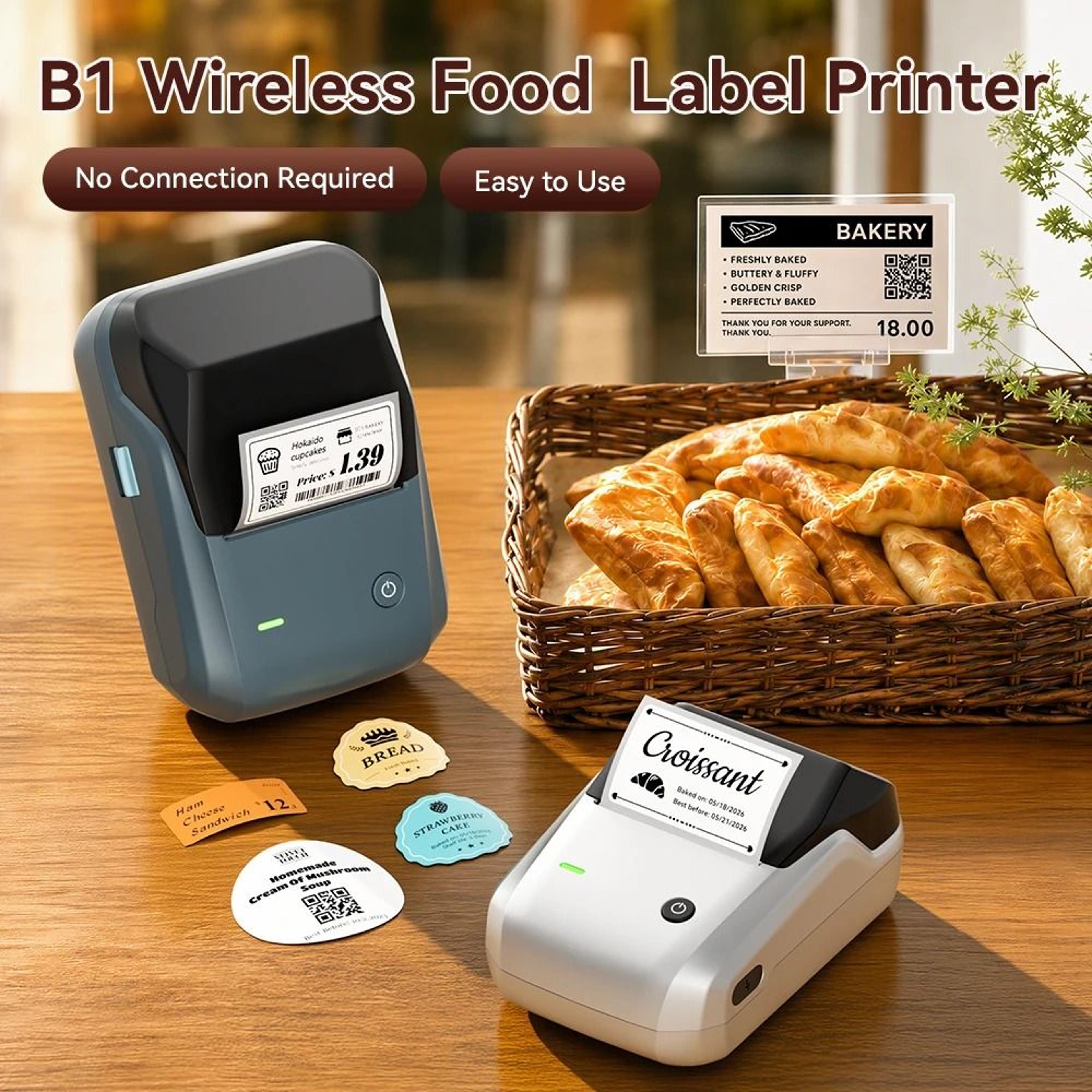 niimbot b1 wireless thermal label printer (20–50mm print width)
