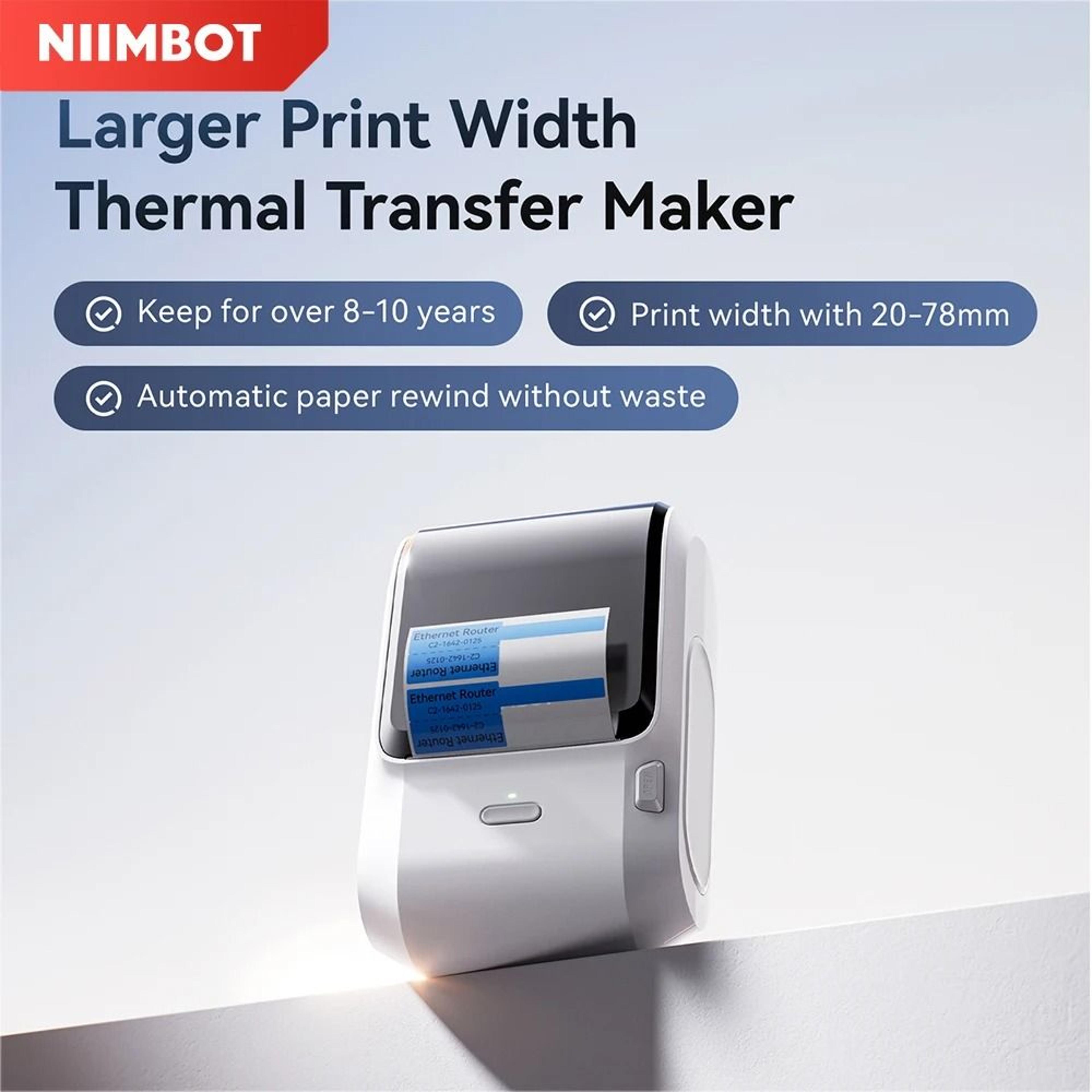 niimbot m3 300dpi high-definition thermal transfer label printer (20–78mm)