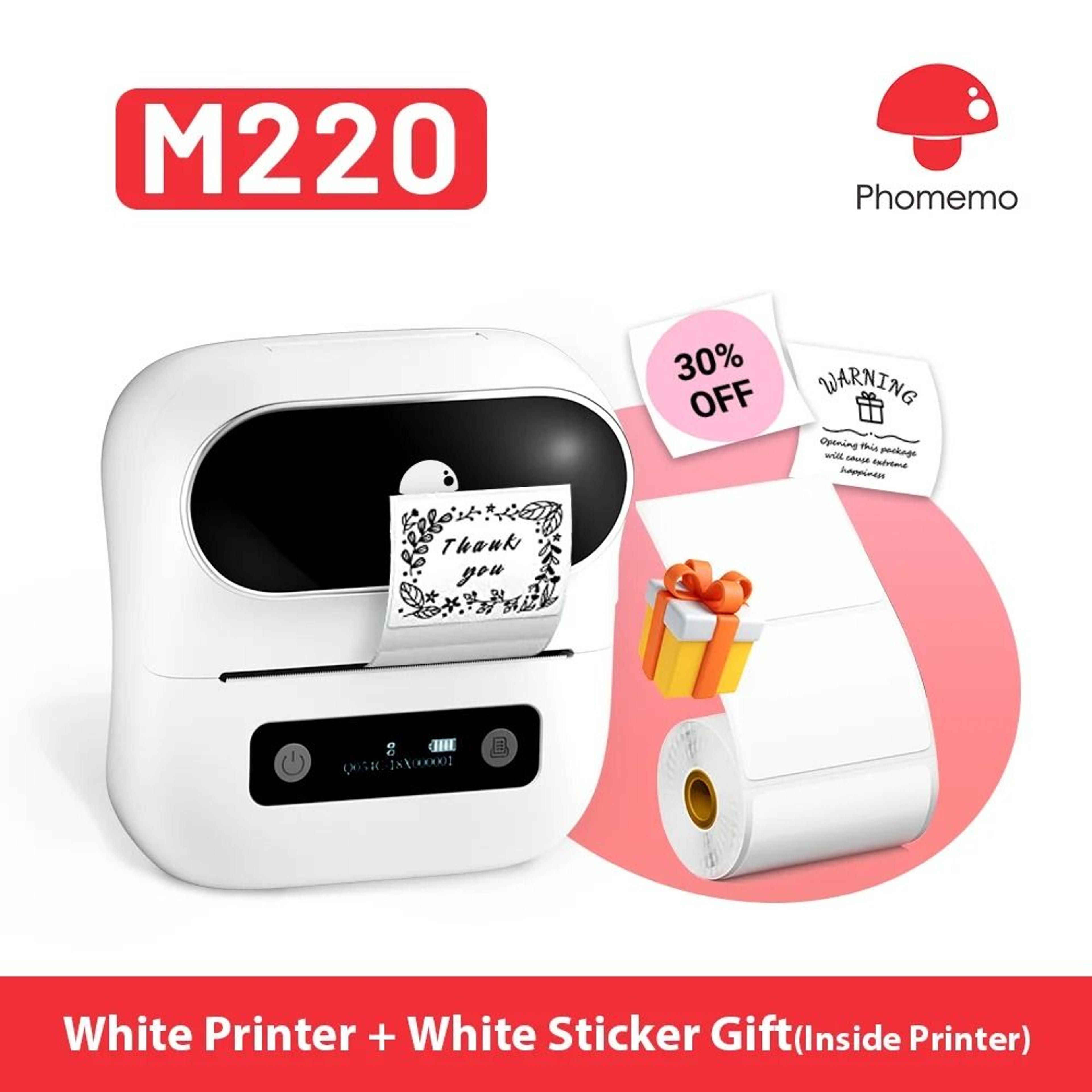 phomemo m220 portable handheld thermal label printer (75mm print width)