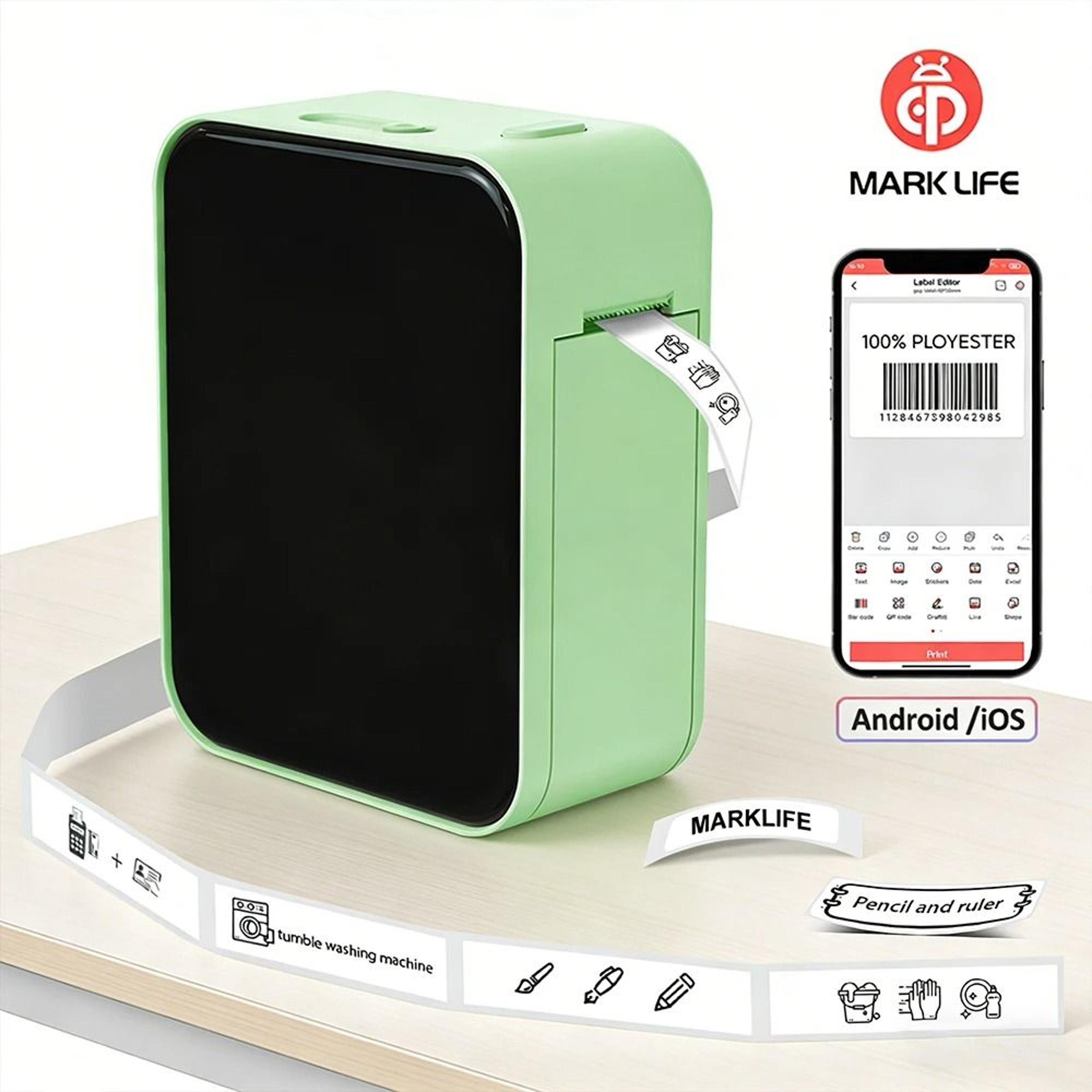 marklife p15 mini portable thermal label printer