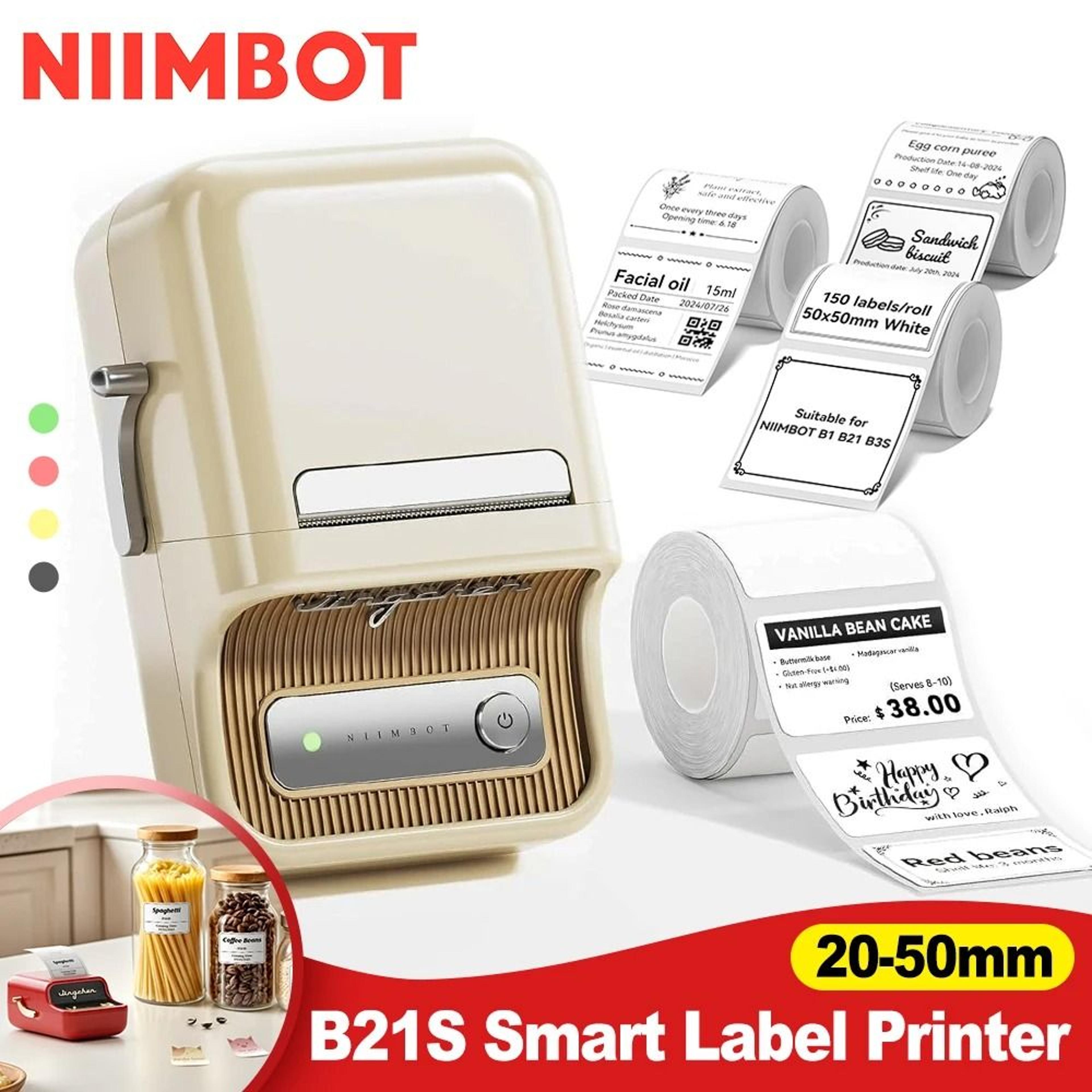 niimbot b21 mini portable wireless thermal barcode & clothing label printer