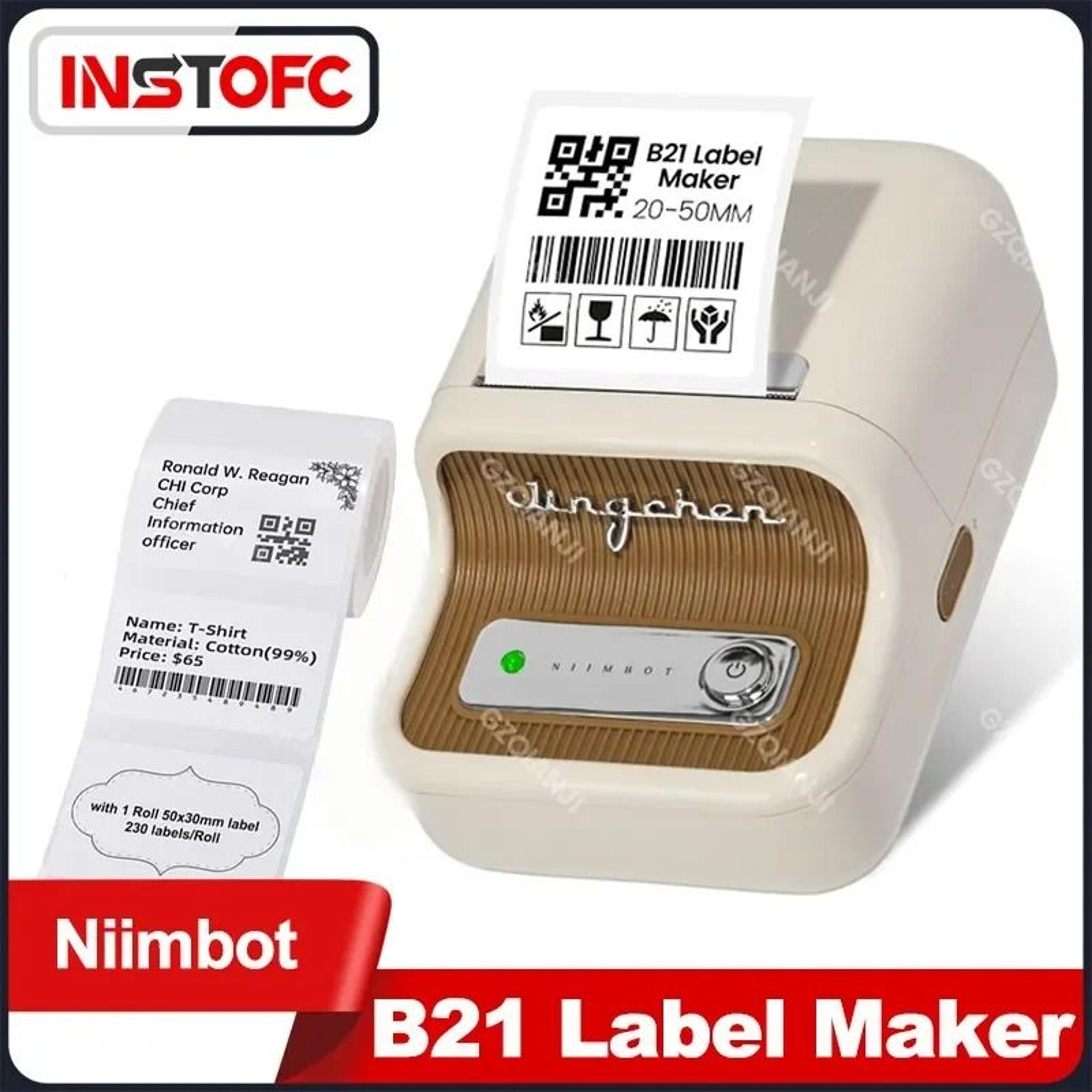 niimbot b21 portable wireless thermal barcode & jewelry label printer with gift tape