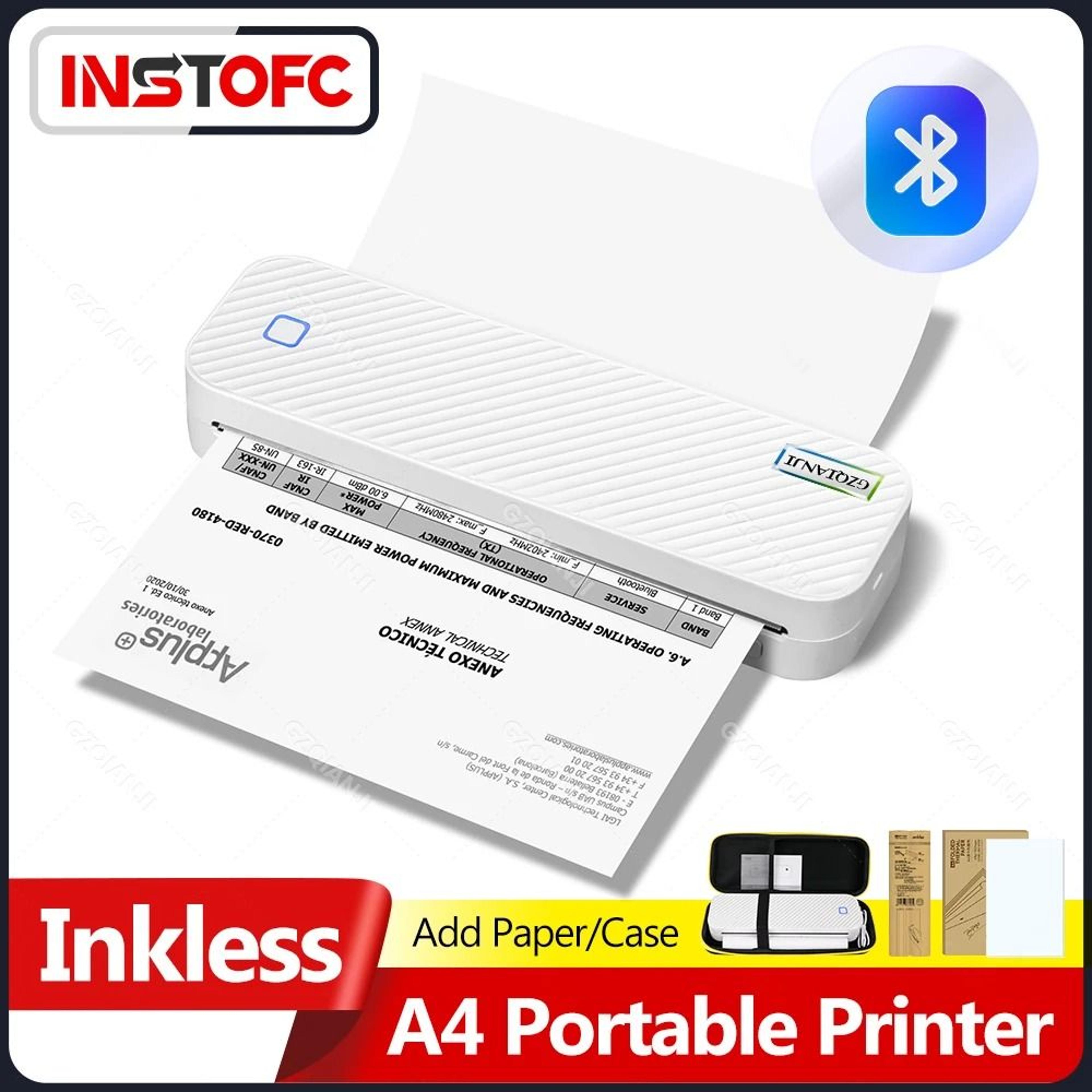 wireless mini portable a4 thermal document printer