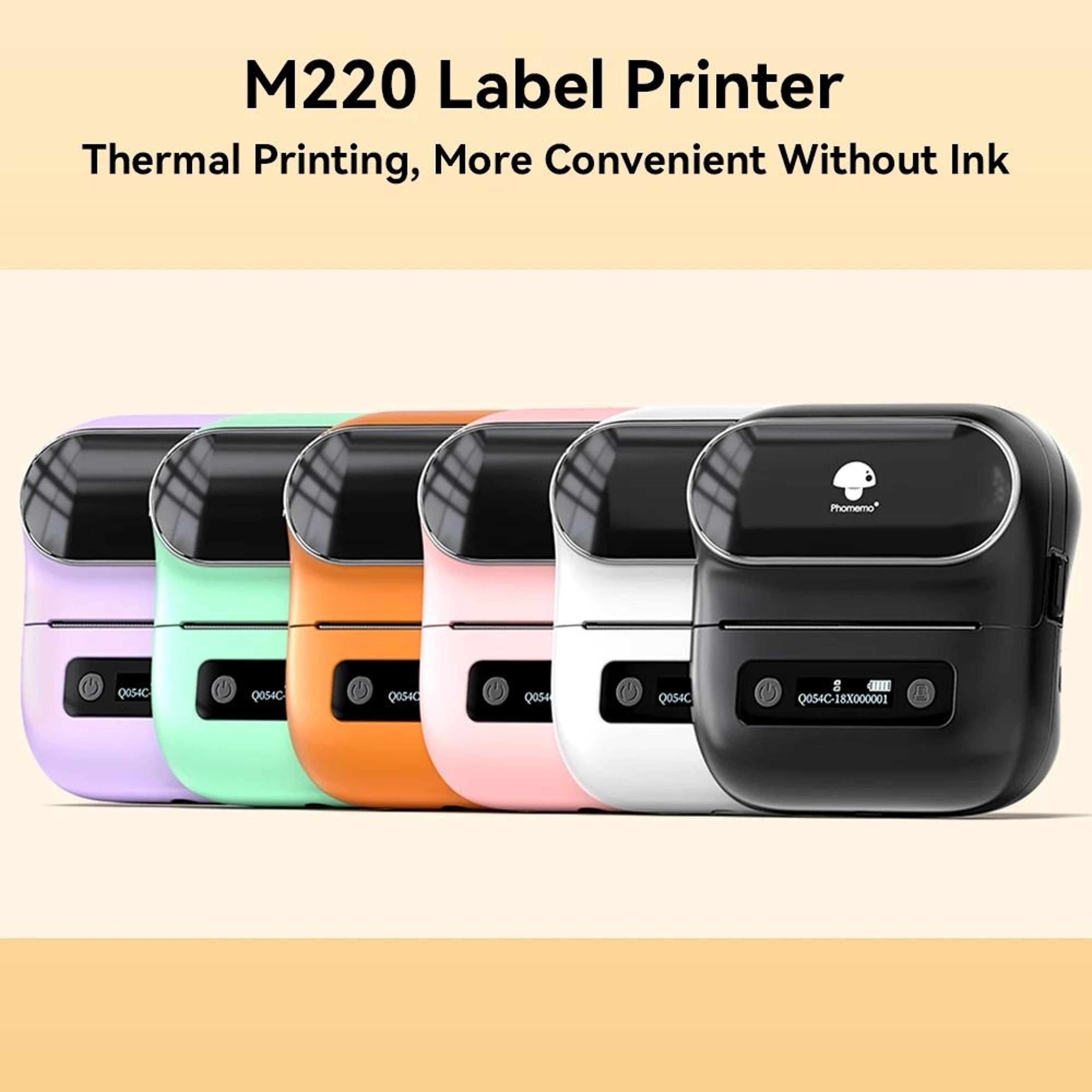 phomemo m220 portable wireless bluetooth thermal label printer (20–75mm)