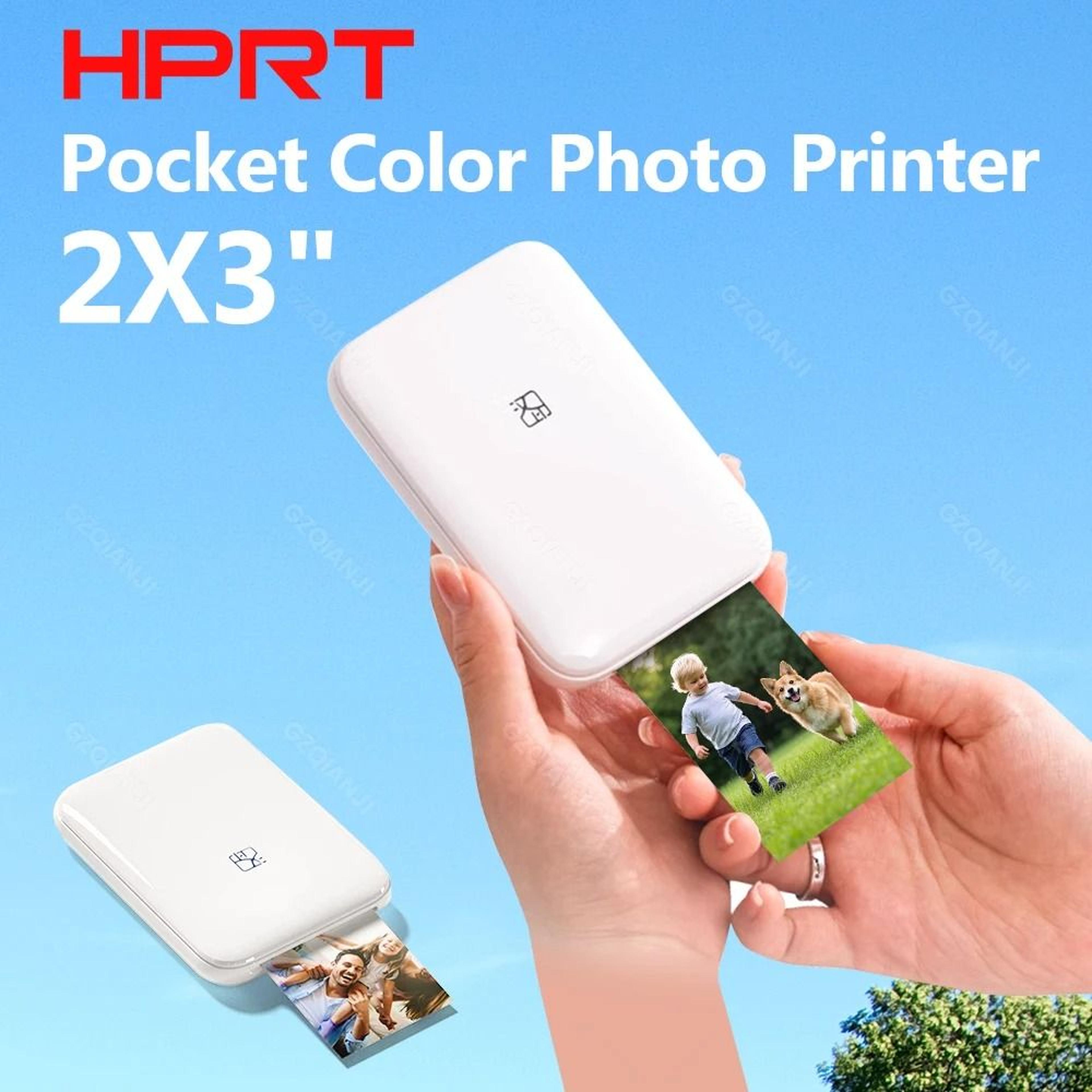 hprt portable 2x3" pocket photo printer with zink zero ink technology