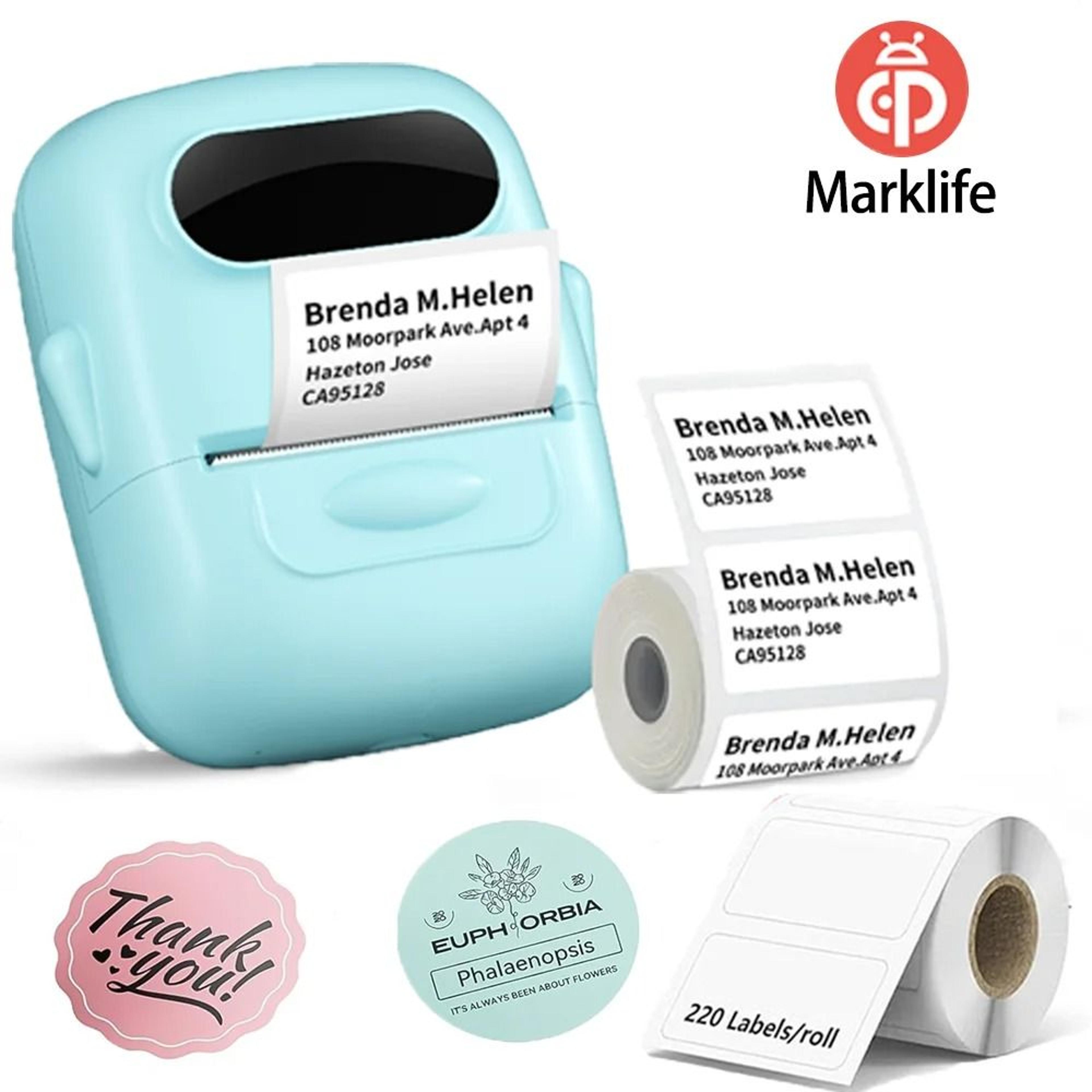 marklife p50 mini portable bluetooth thermal label printer & sticker maker