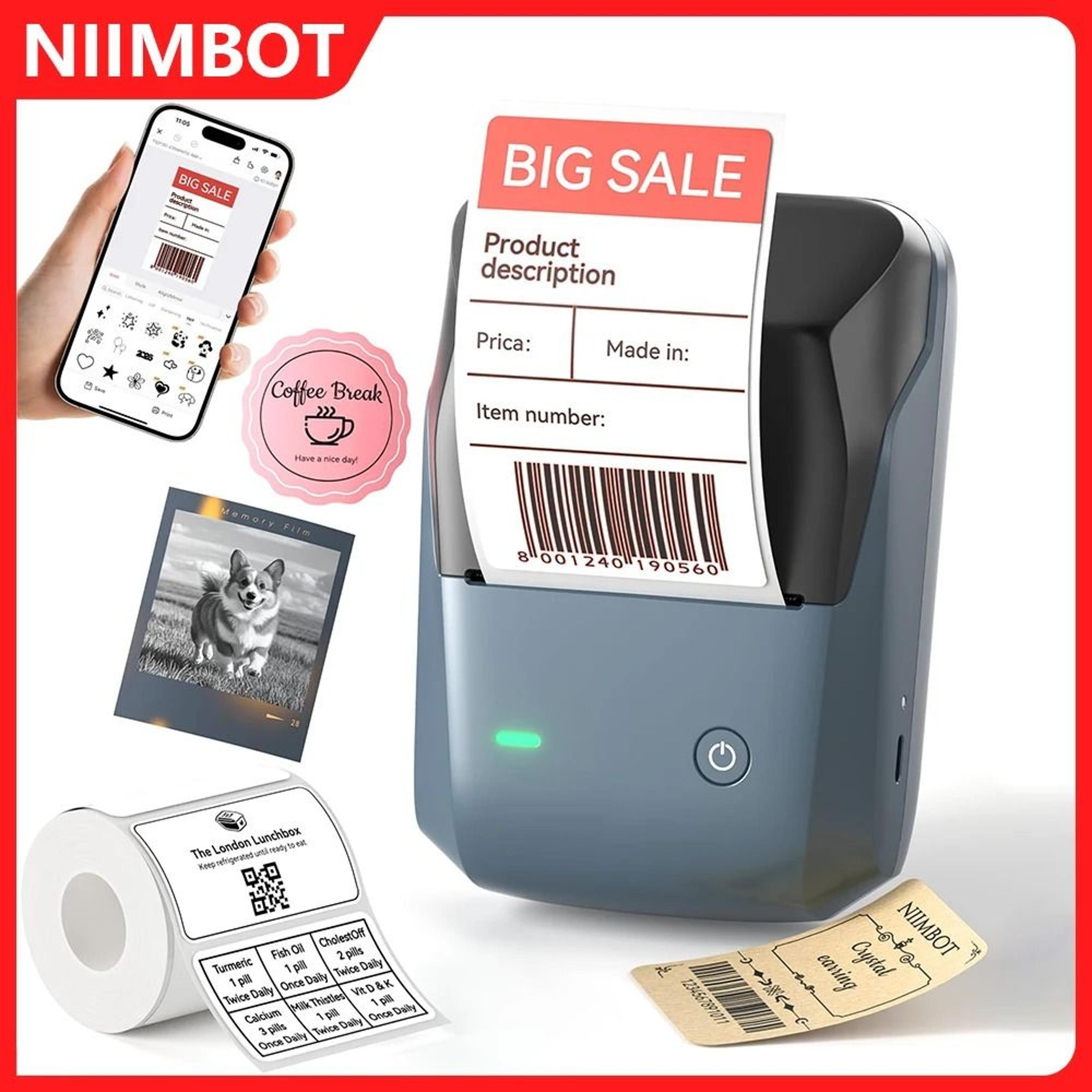 niimbot b1 pro / b1 300dpi portable wireless bluetooth thermal label printer