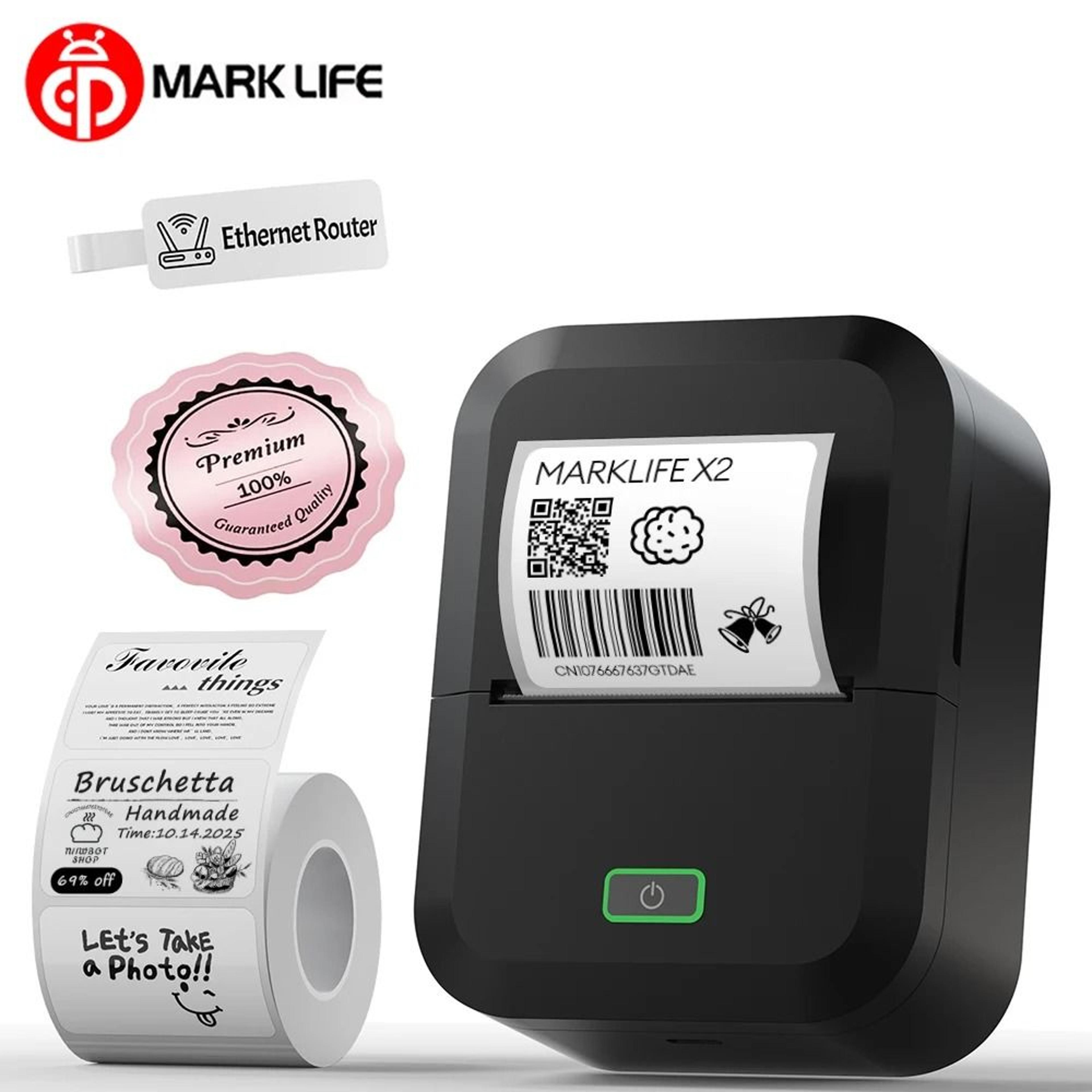 marklife x2 portable bluetooth thermal label printer & sticker maker