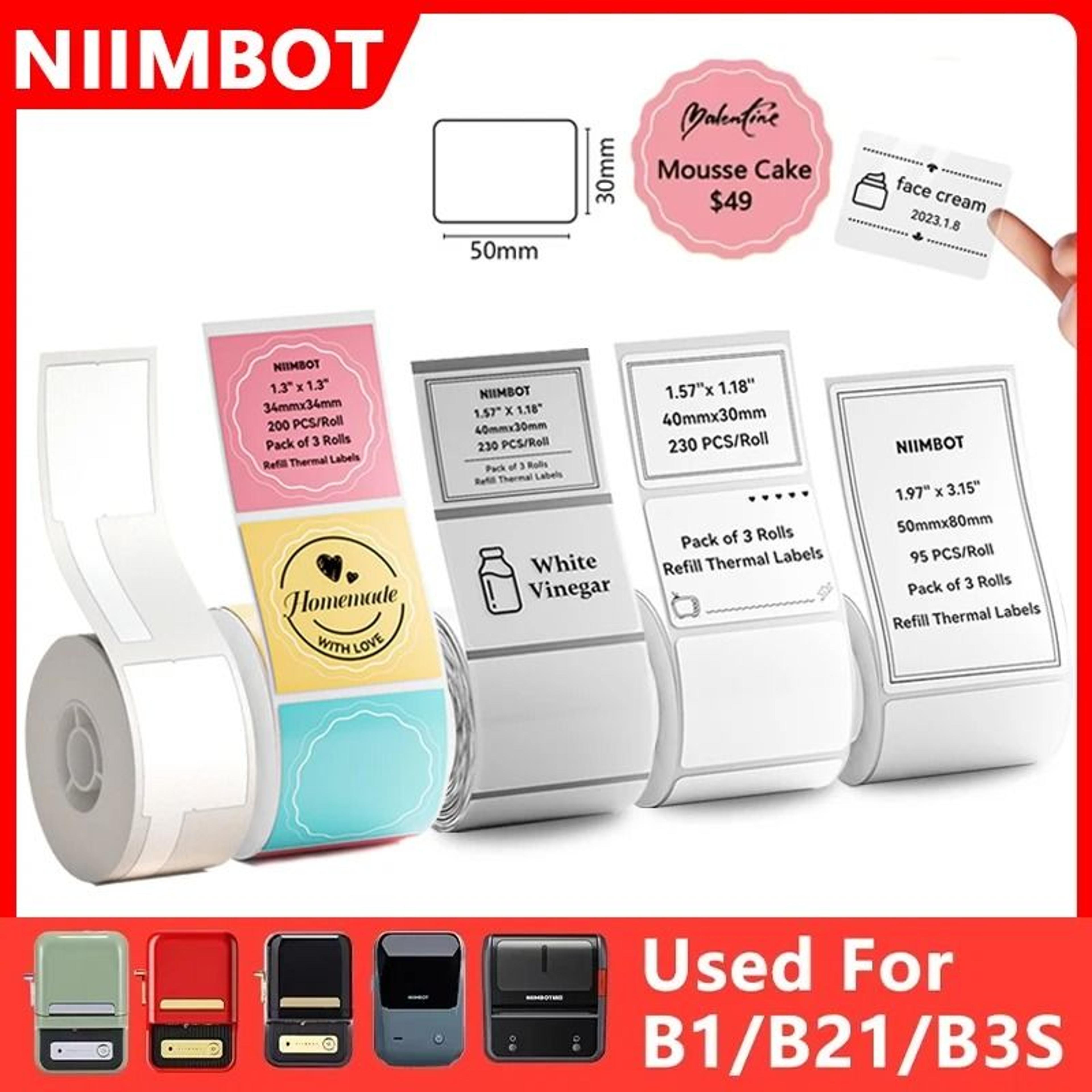 niimbot self-adhesive thermal label paper rolls for b1 & b21 printers