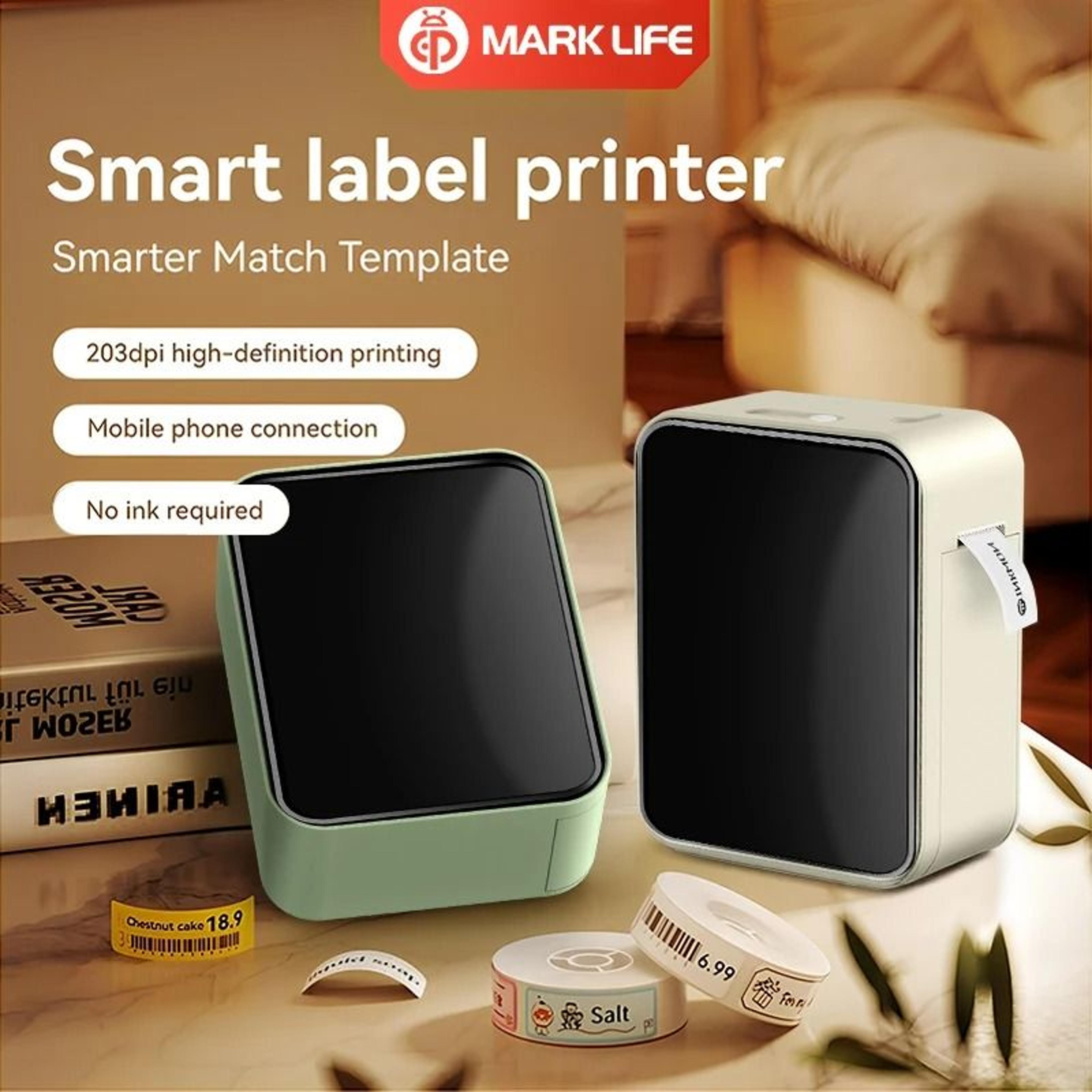 marklife p15 mini portable bluetooth wireless thermal label printer