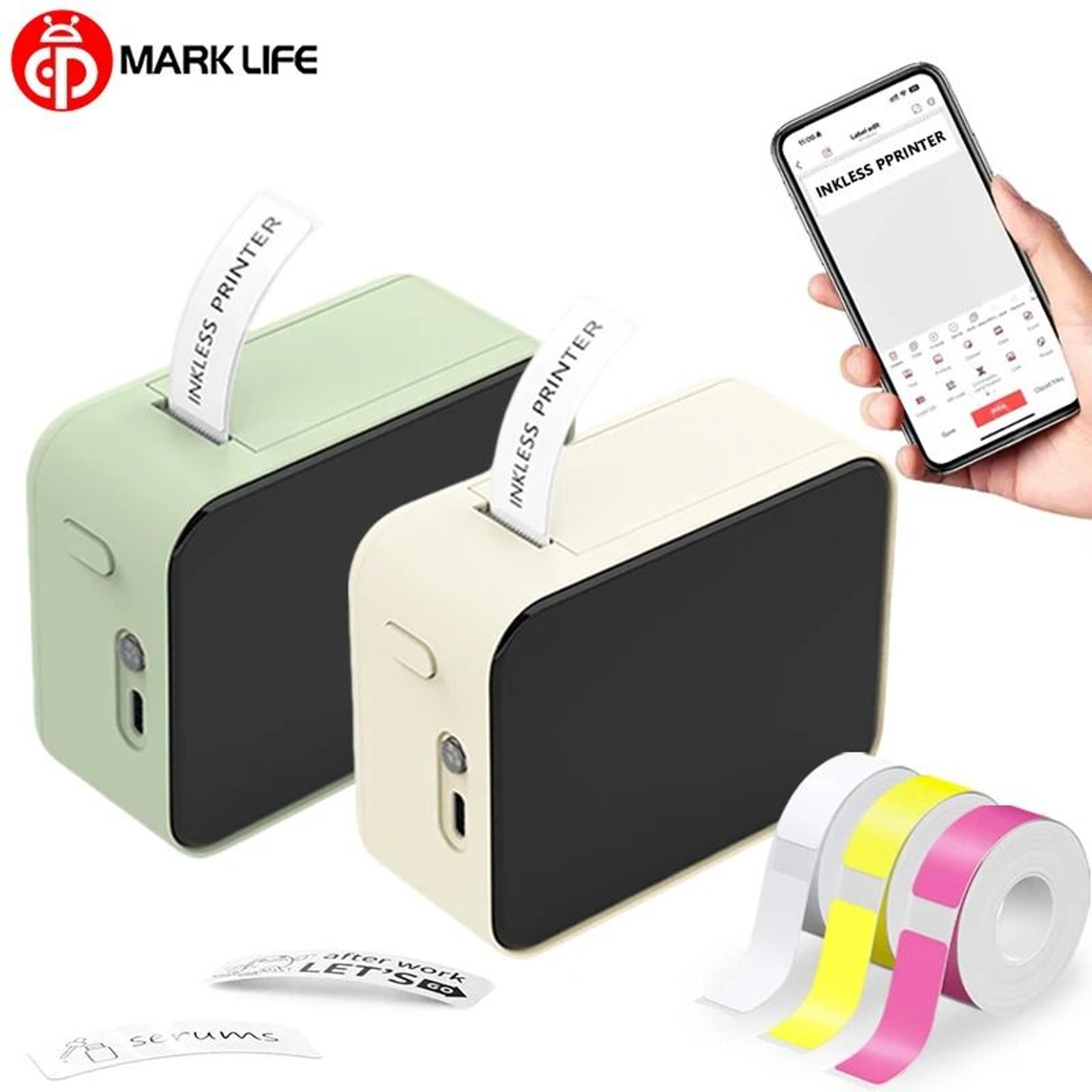 marklife p15 mini portable thermal label printer & wireless adhesive machine