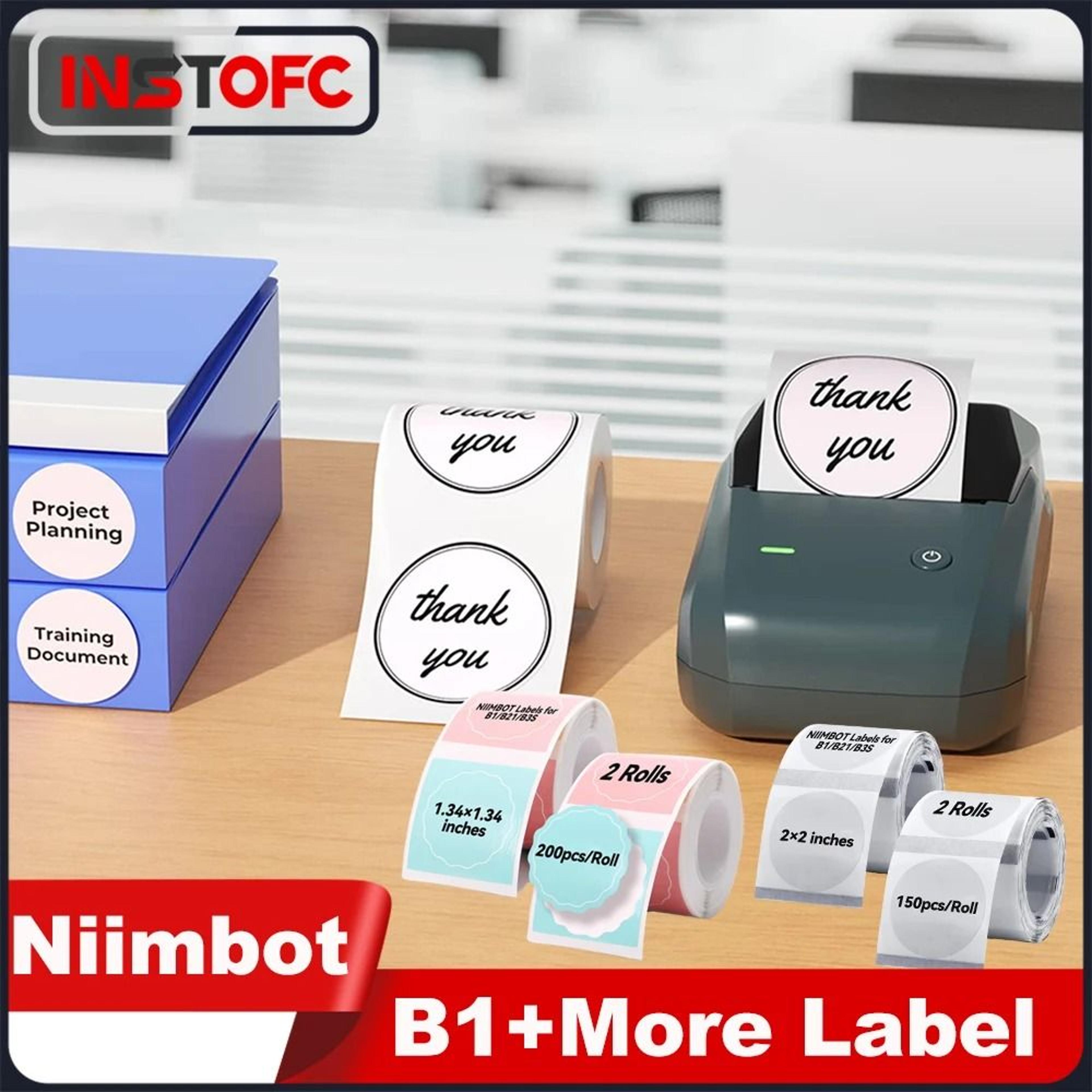 niimbot b1 wireless thermal label printer for 20mm–50mm multi-color & round stickers