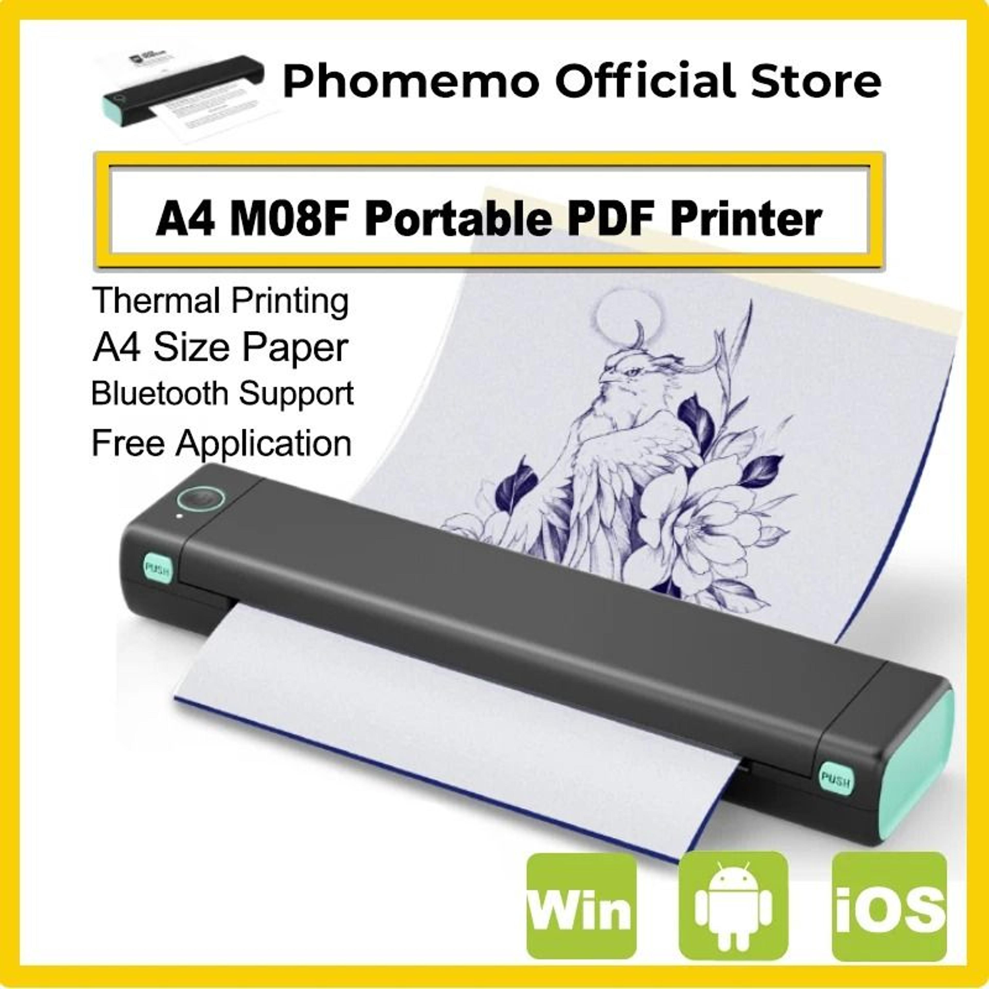 phomemo m08f portable a4 wireless thermal printer for home office, travel & shipping