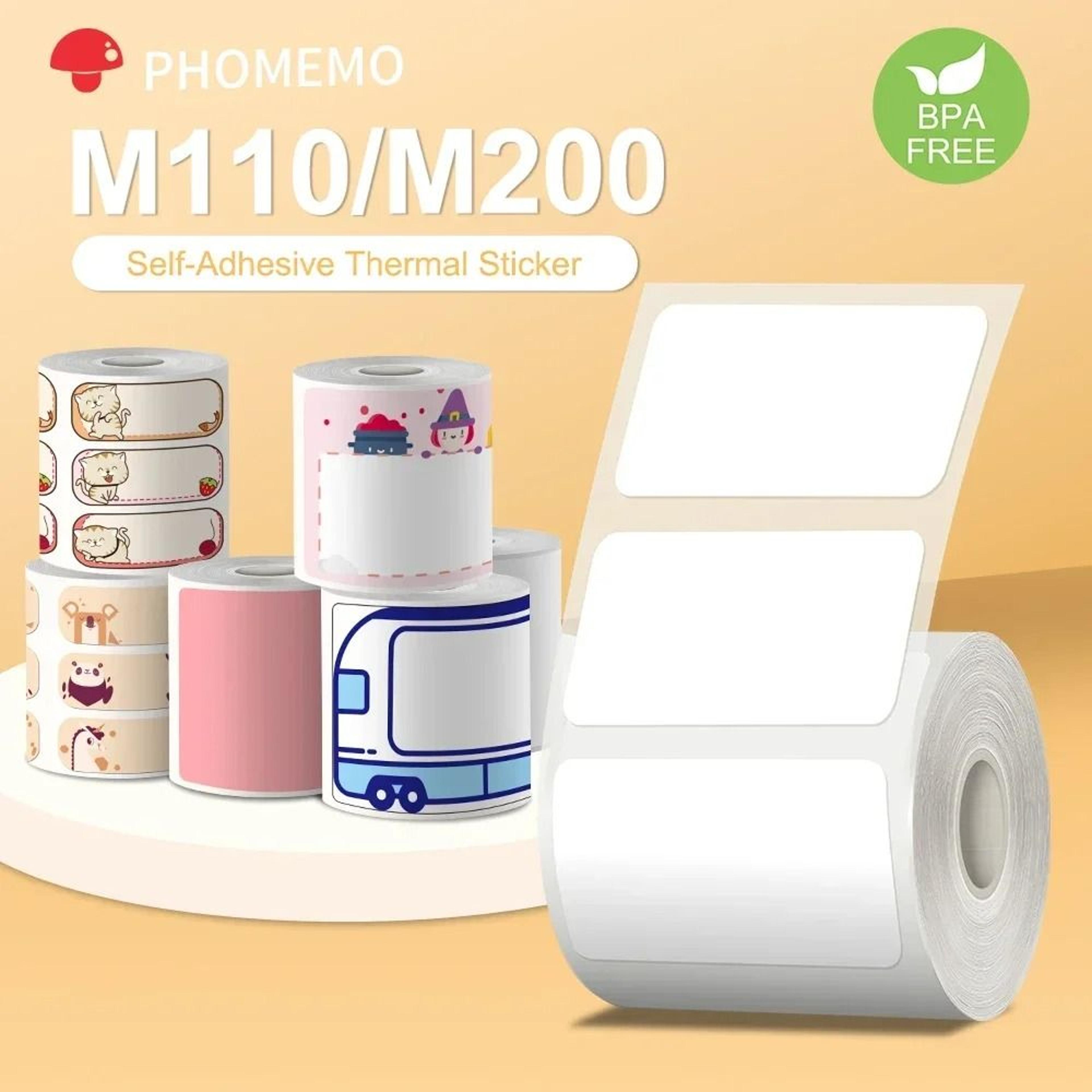 phomemo waterproof self-adhesive thermal labels for m110 & m220 label printers
