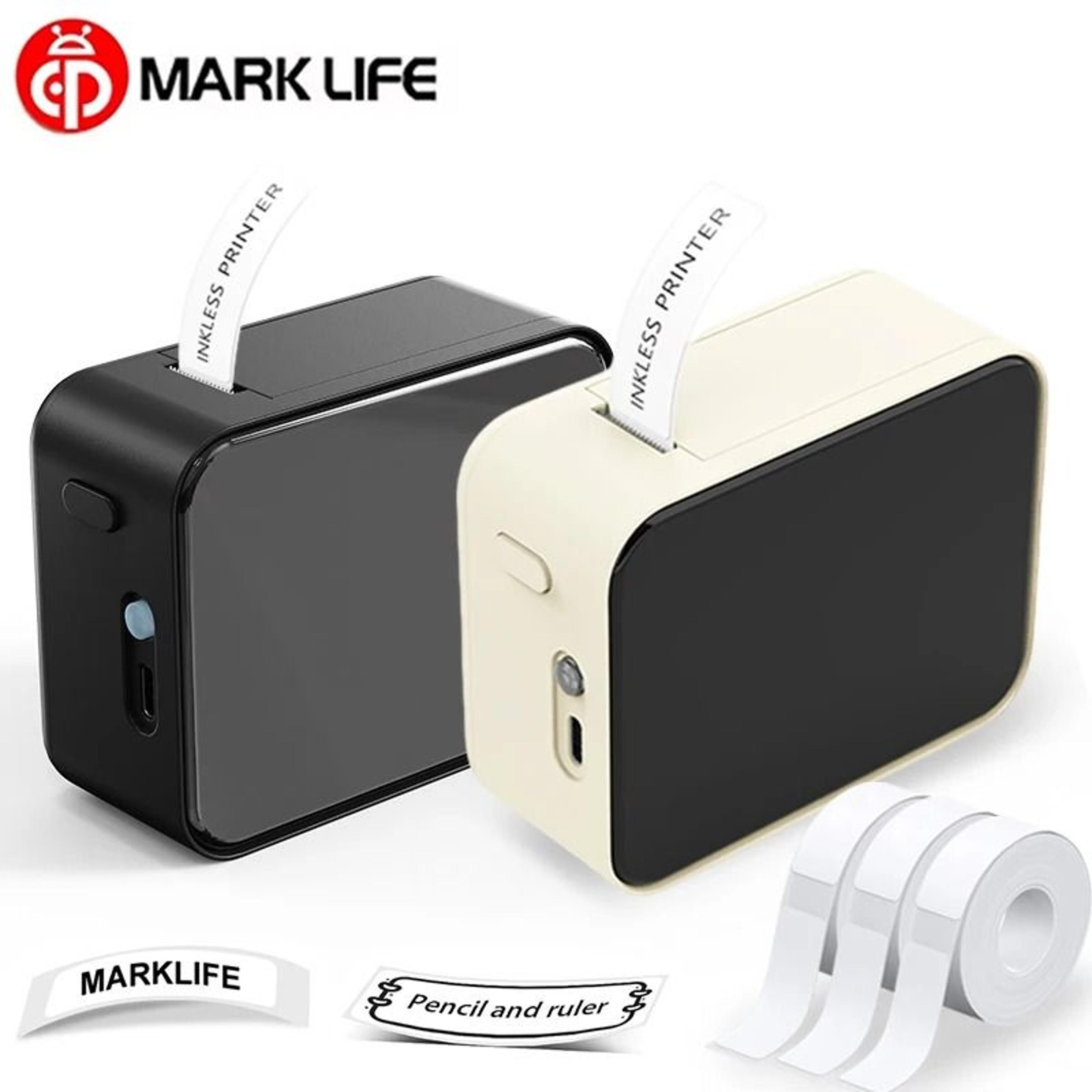marklife p15 mini thermal label printer set with bluetooth wireless sticker machine & label rolls