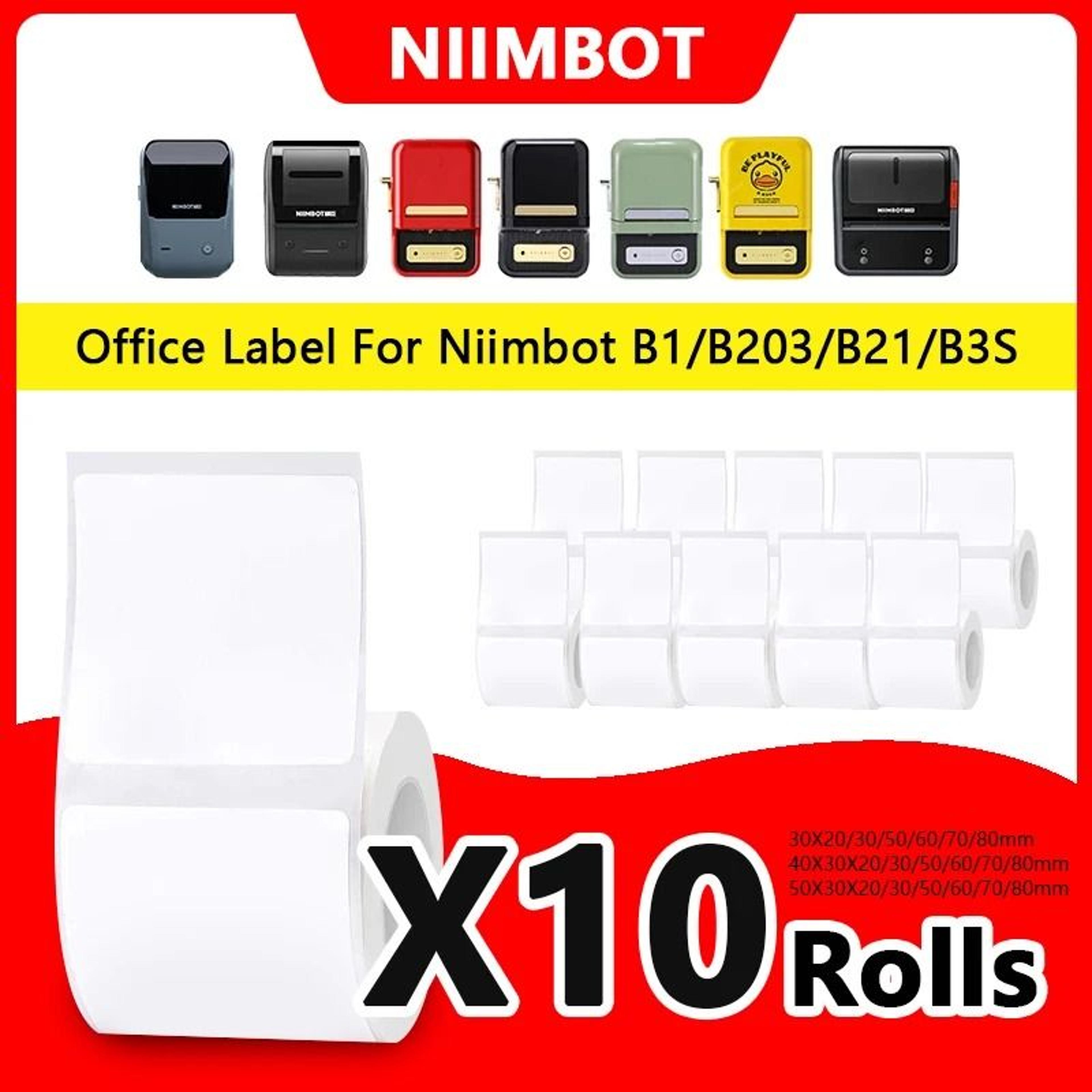 niimbot b21 / b1 / b203 waterproof & anti-oil thermal label paper rolls