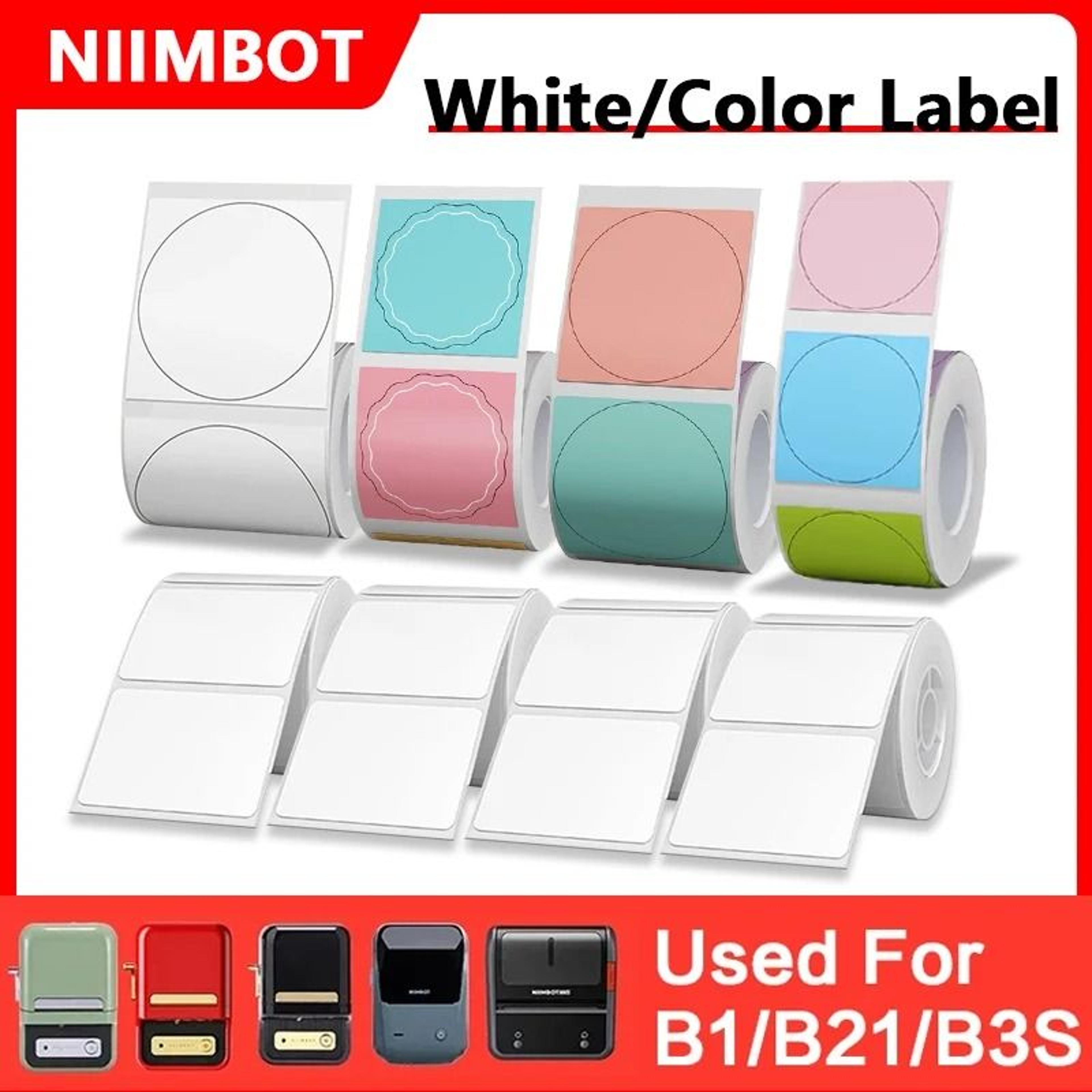 niimbot official white self-adhesive round thermal label sticker rolls for b1 & b21 printers