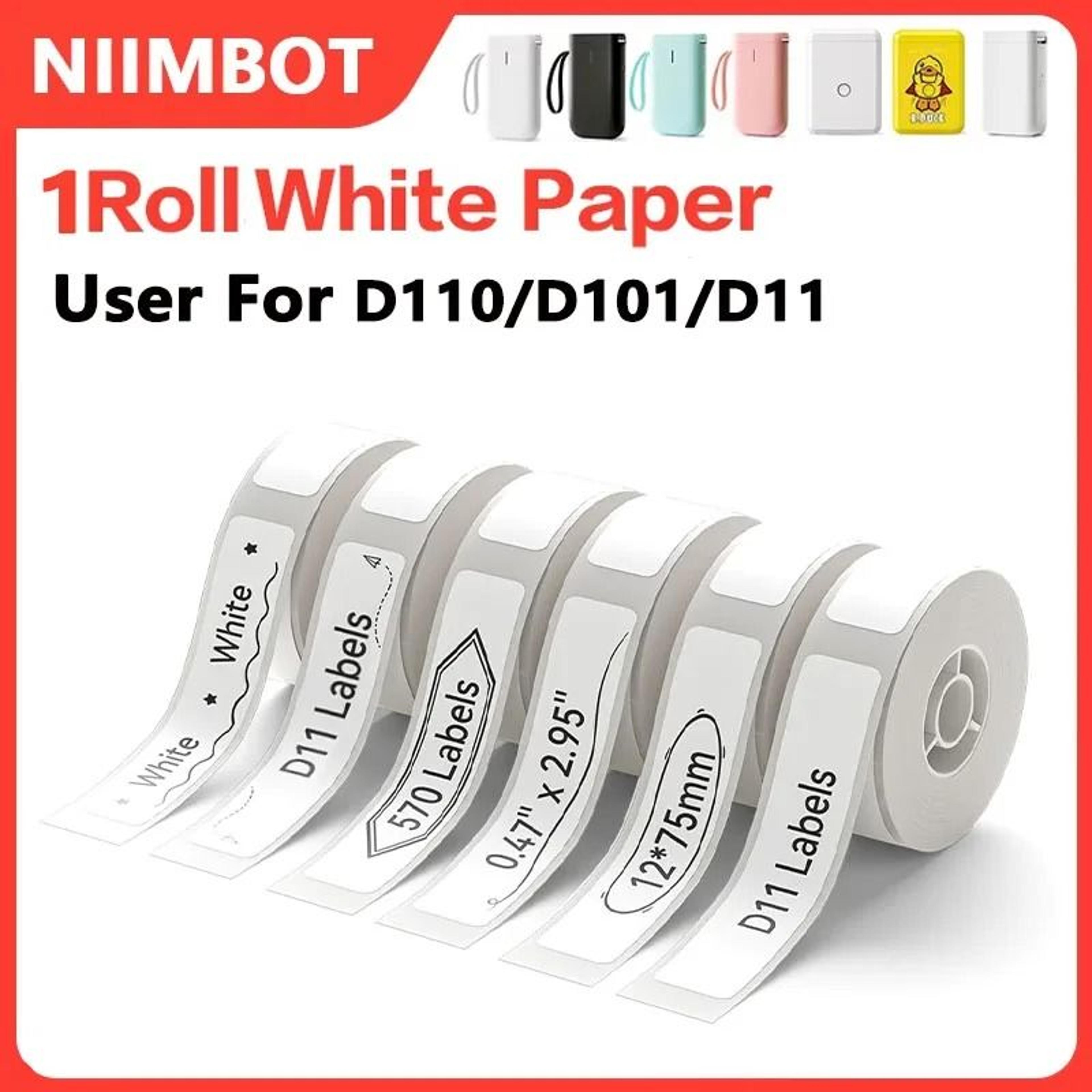 niimbot official white thermal label tape rolls (12-15mm) for d11, d110 & d101 printers