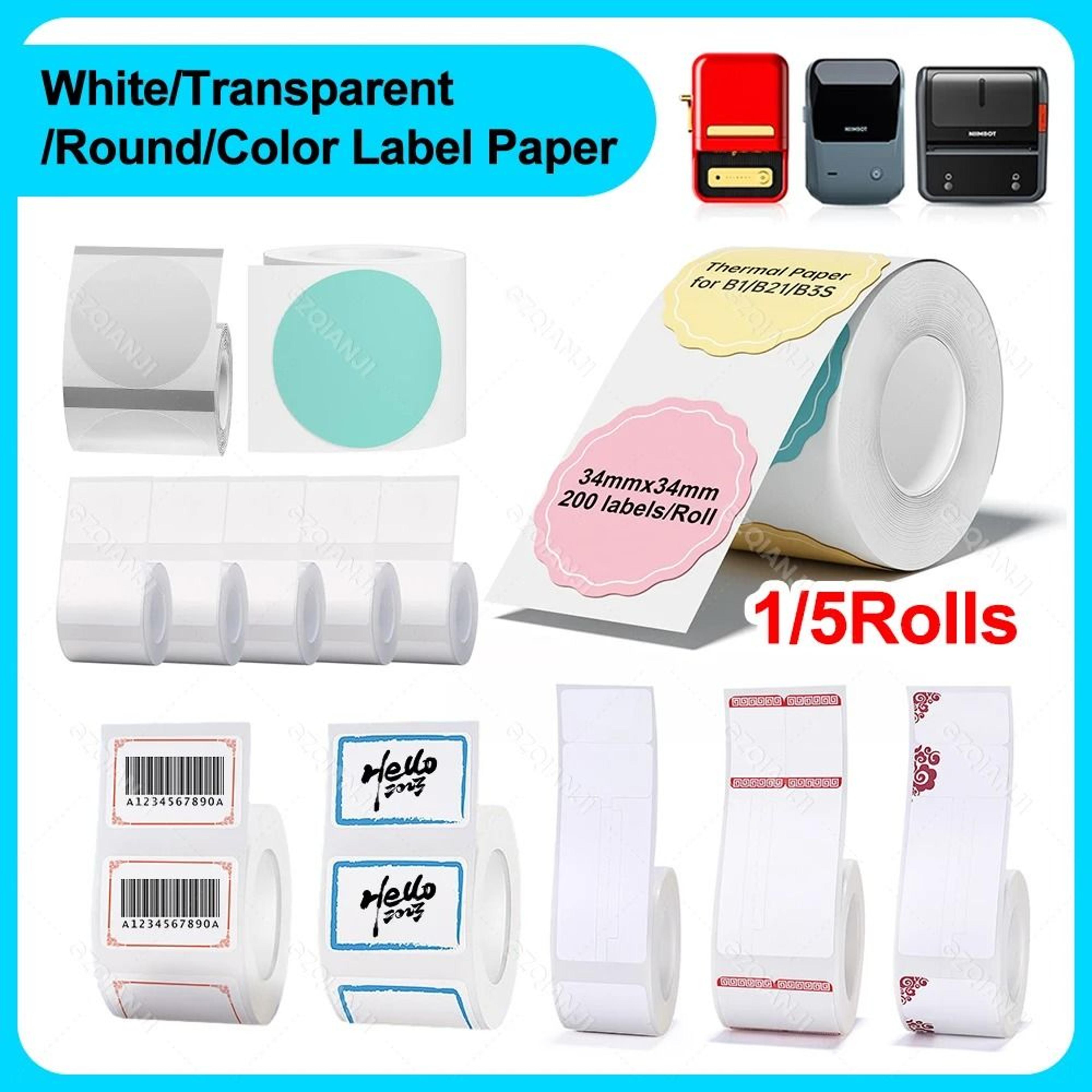 niimbot official thermal label sticker rolls (white, color, transparent & jewelry tags) for b21, b1 & b3s printers