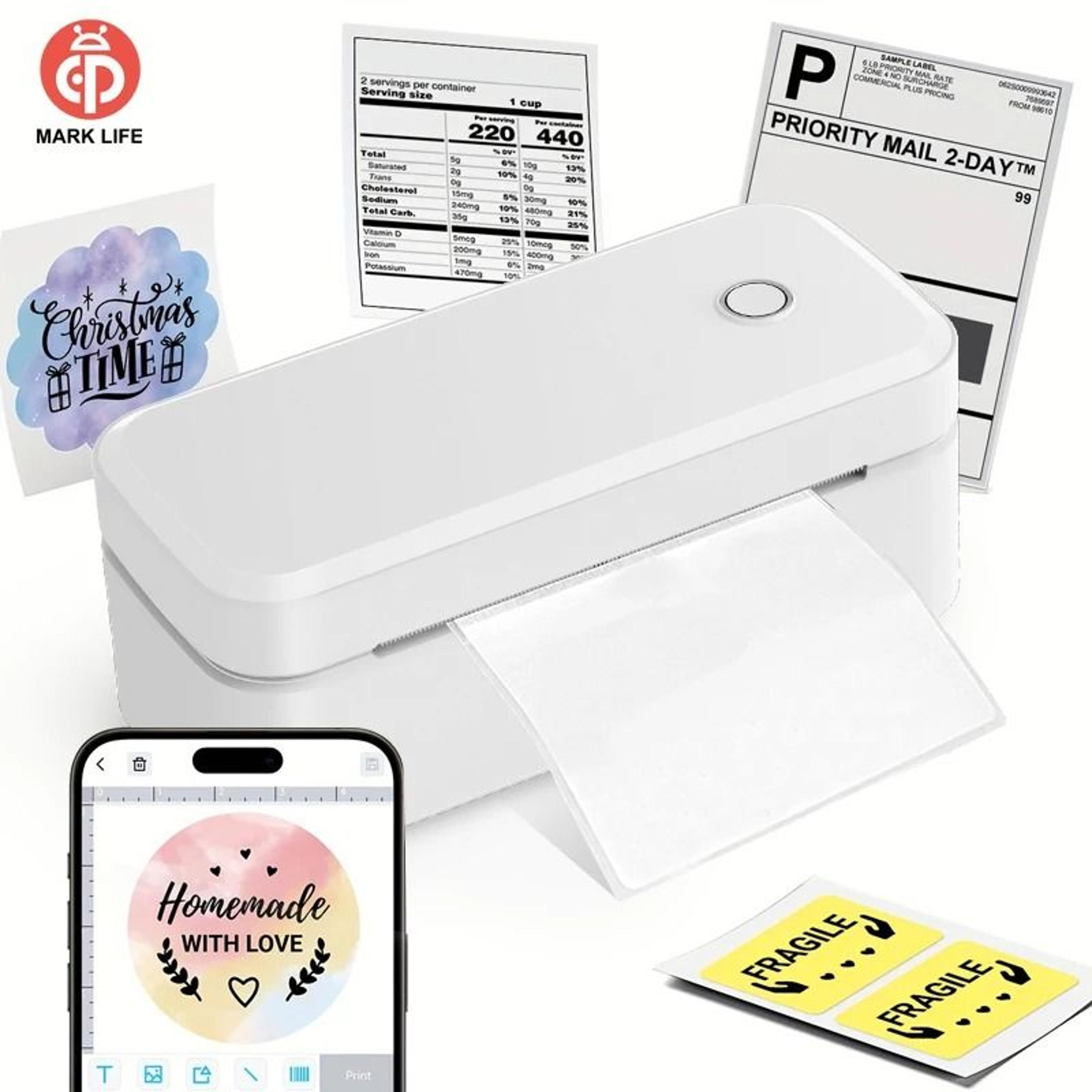 marklife x4 wireless bluetooth 4x6 thermal shipping label printer for ios, android & windows