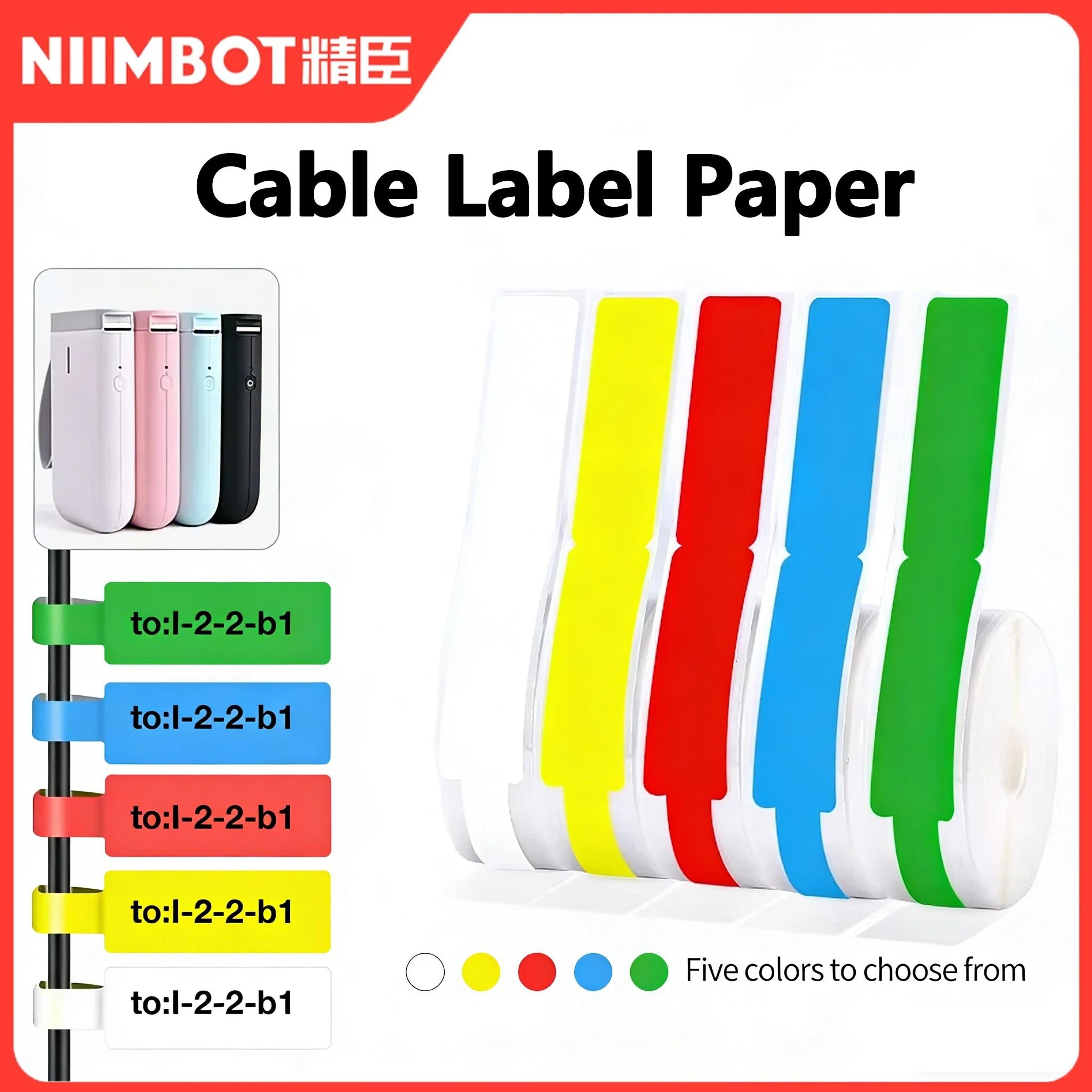 niimbot official cable label sticker tapes (waterproof fiber wire tags) for d110, d101, d11 & h1 printers