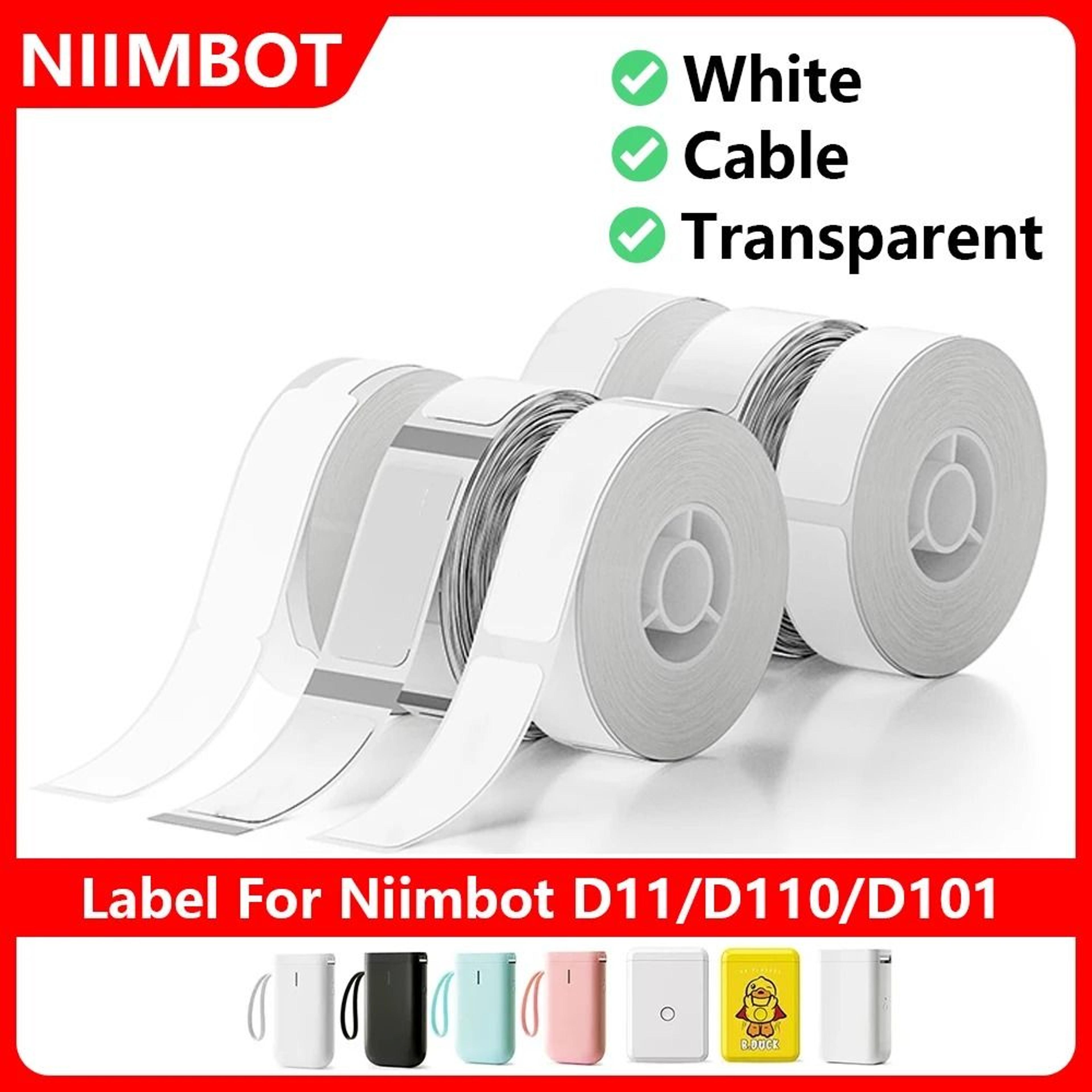 niimbot official self-adhesive thermal label tape rolls (white, color & transparent) for d11, d110 & d101 printers