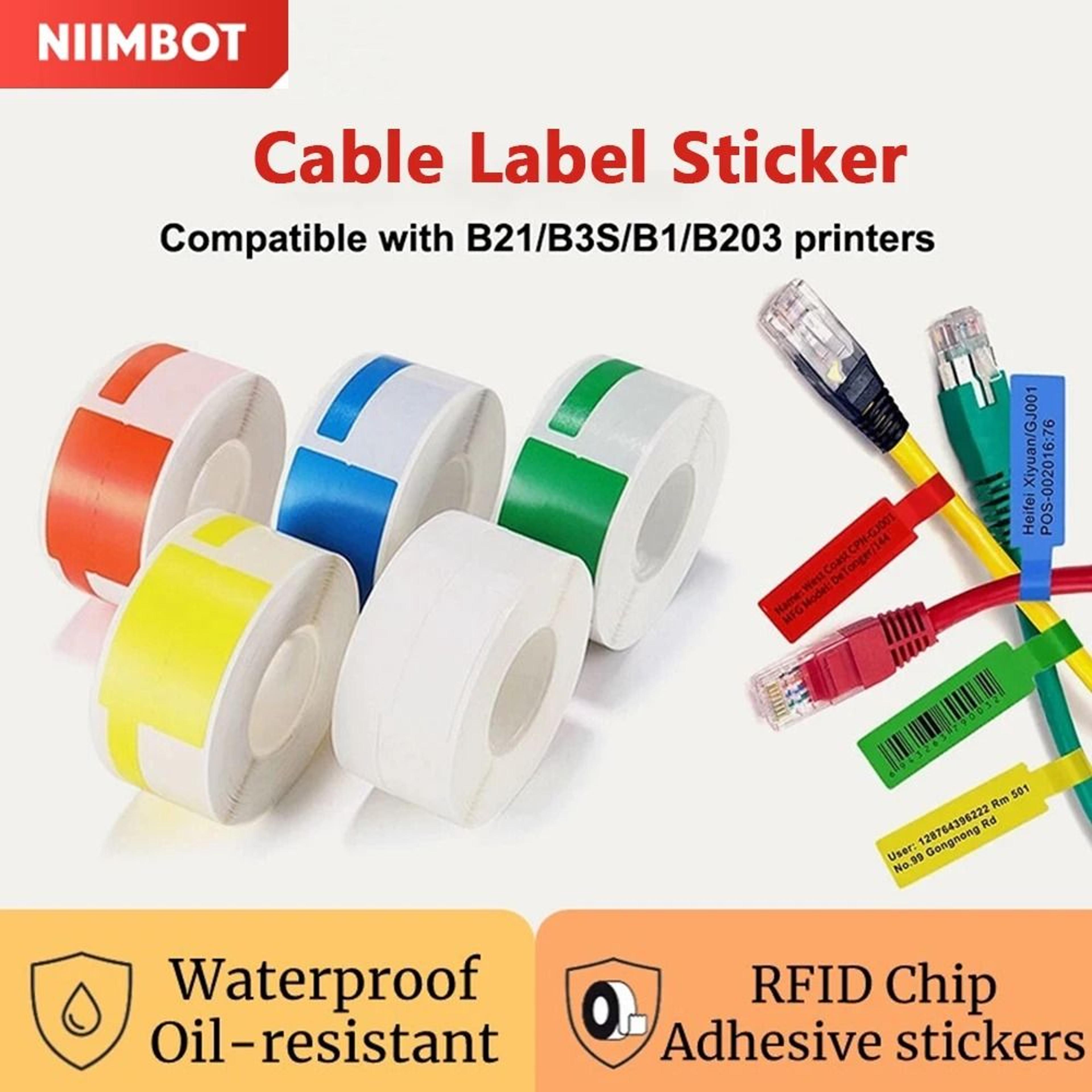 niimbot official color thermal cable & sticker label rolls for b1 & b21 printers