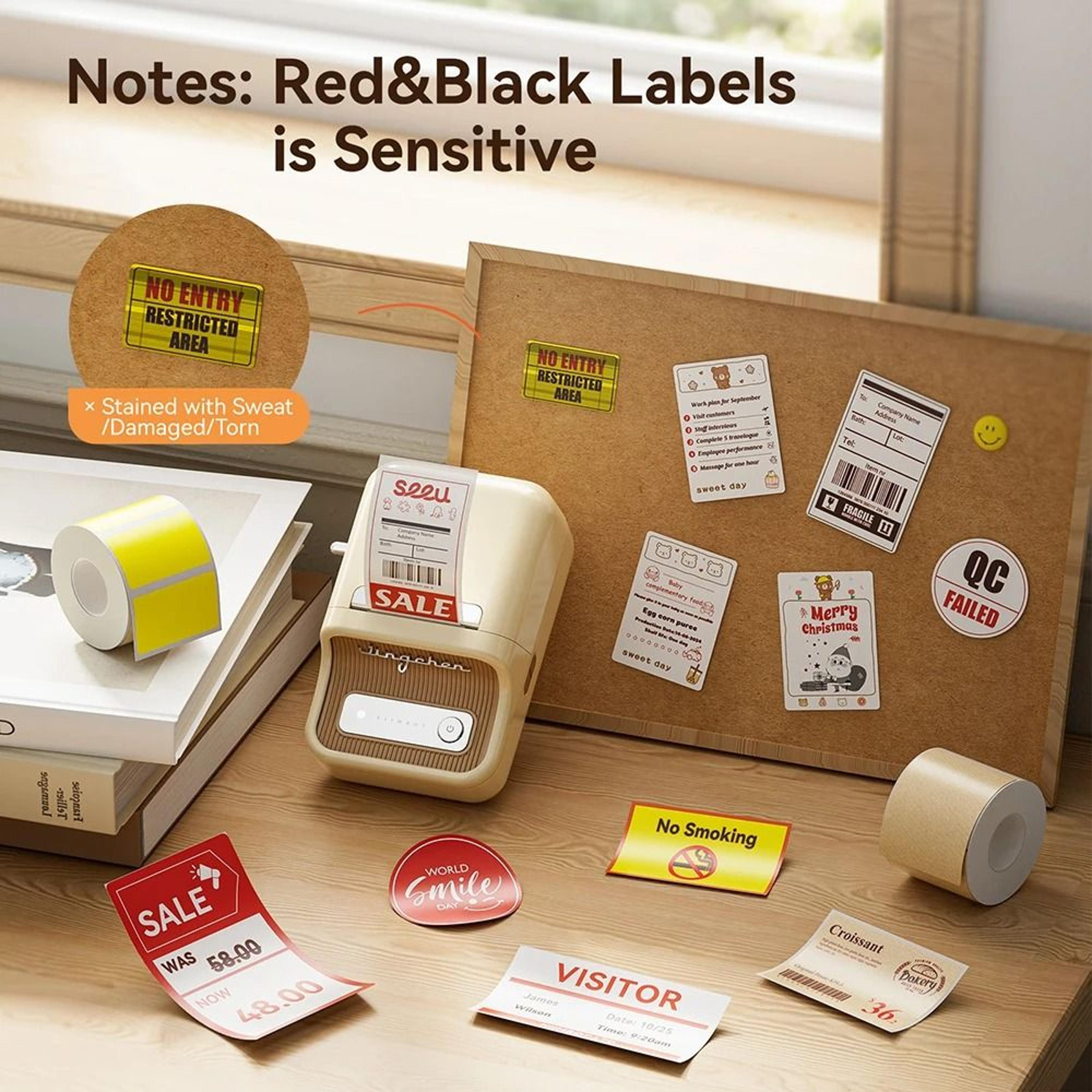 niimbot b21 pro red & black dual-color commercial thermal label printer for price tags & barcodes