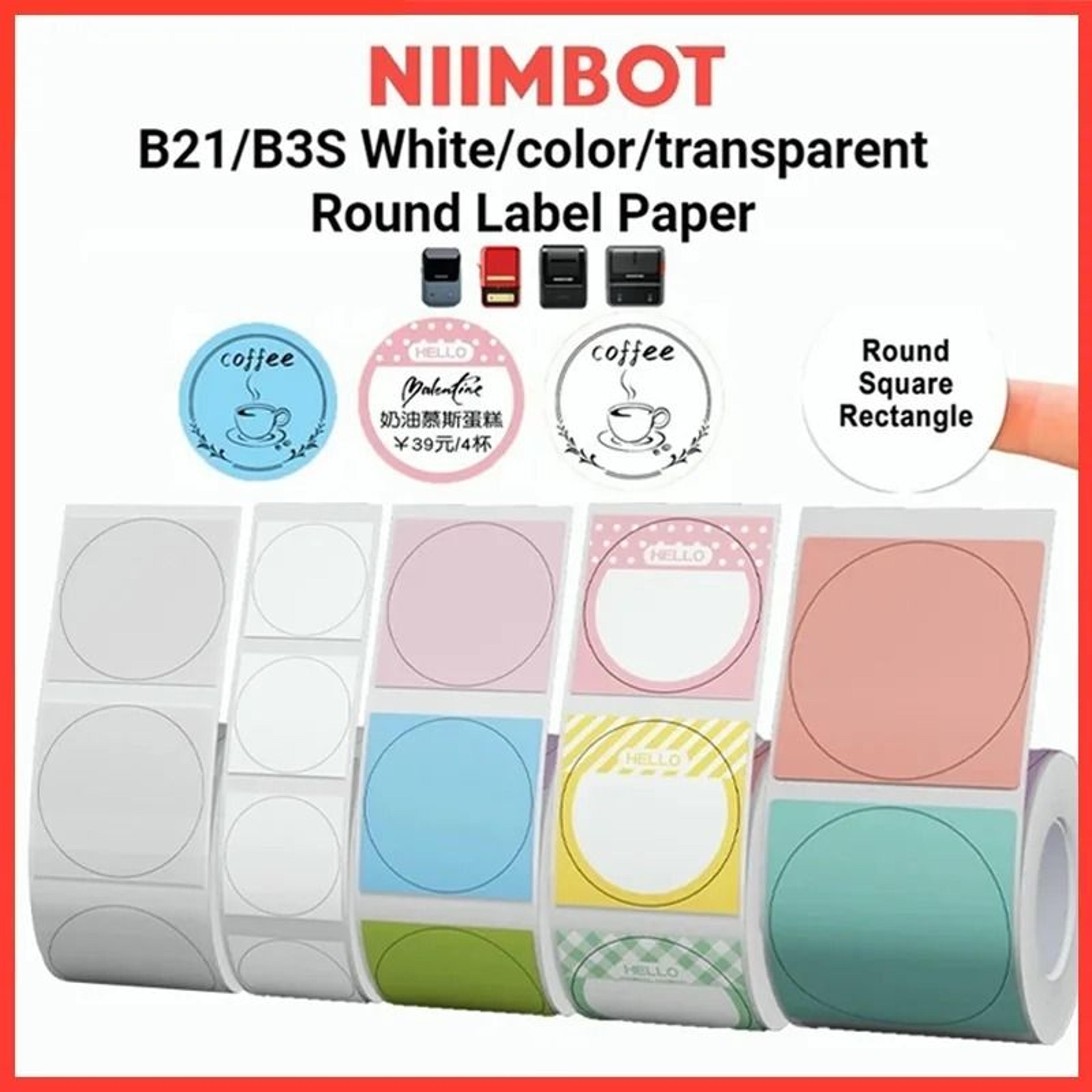 niimbot official round thermal label tape stickers for b1, b21 & b3s portable thermal printers