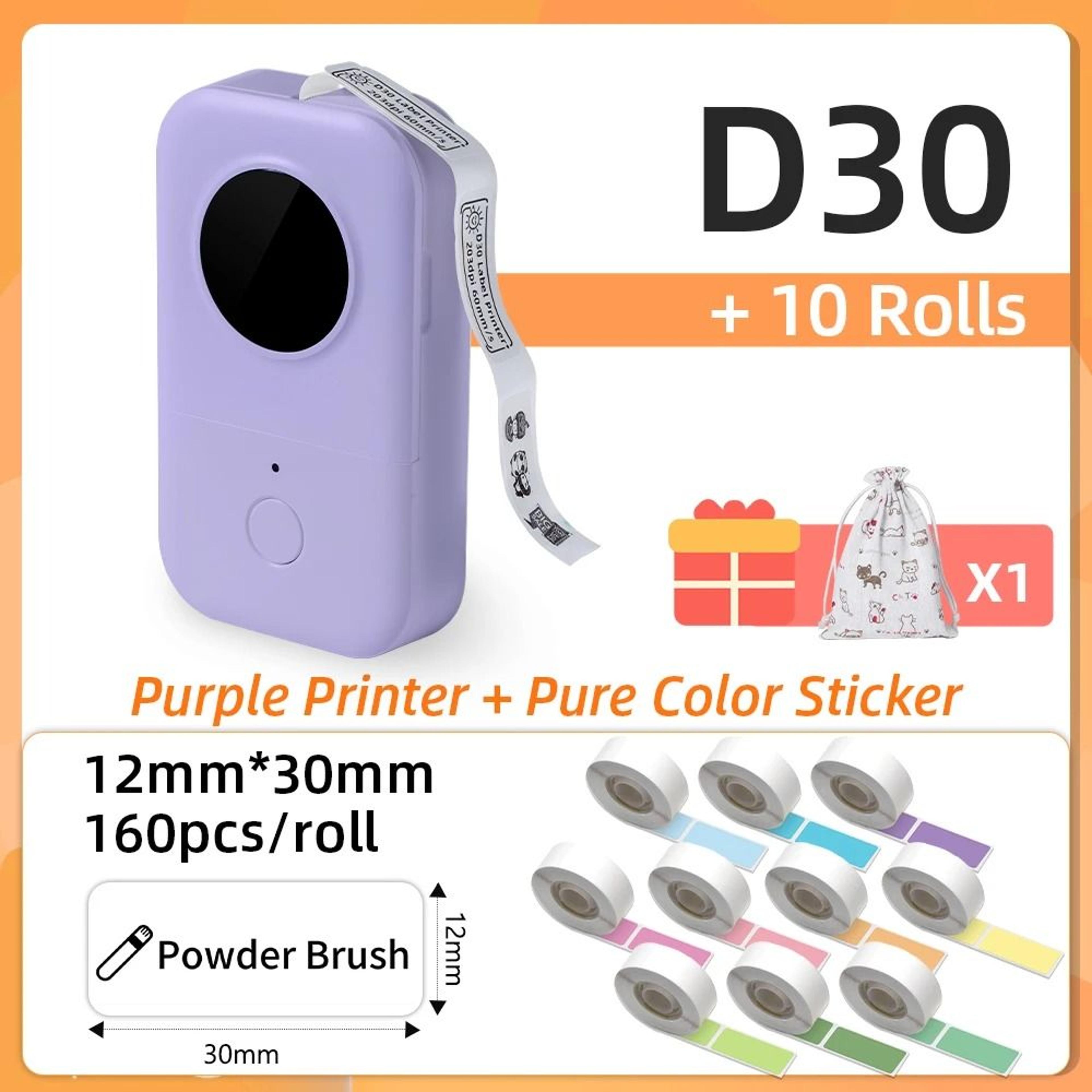 phomemo d30 mini wireless bluetooth pocket thermal label printer for home, school & office
