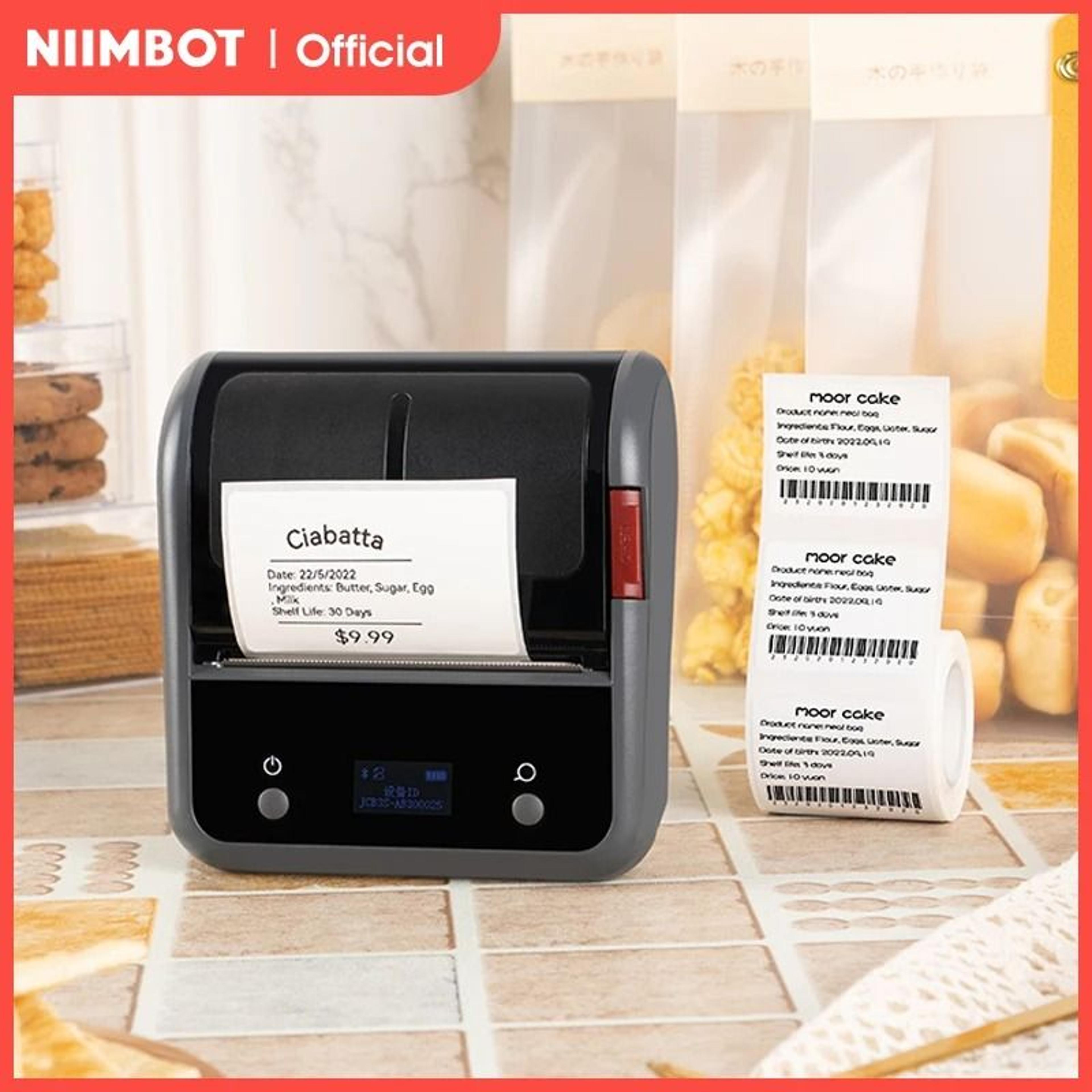 niimbot b3s commercial barcode thermal label printer wireless sticker maker for clothing & jewelry