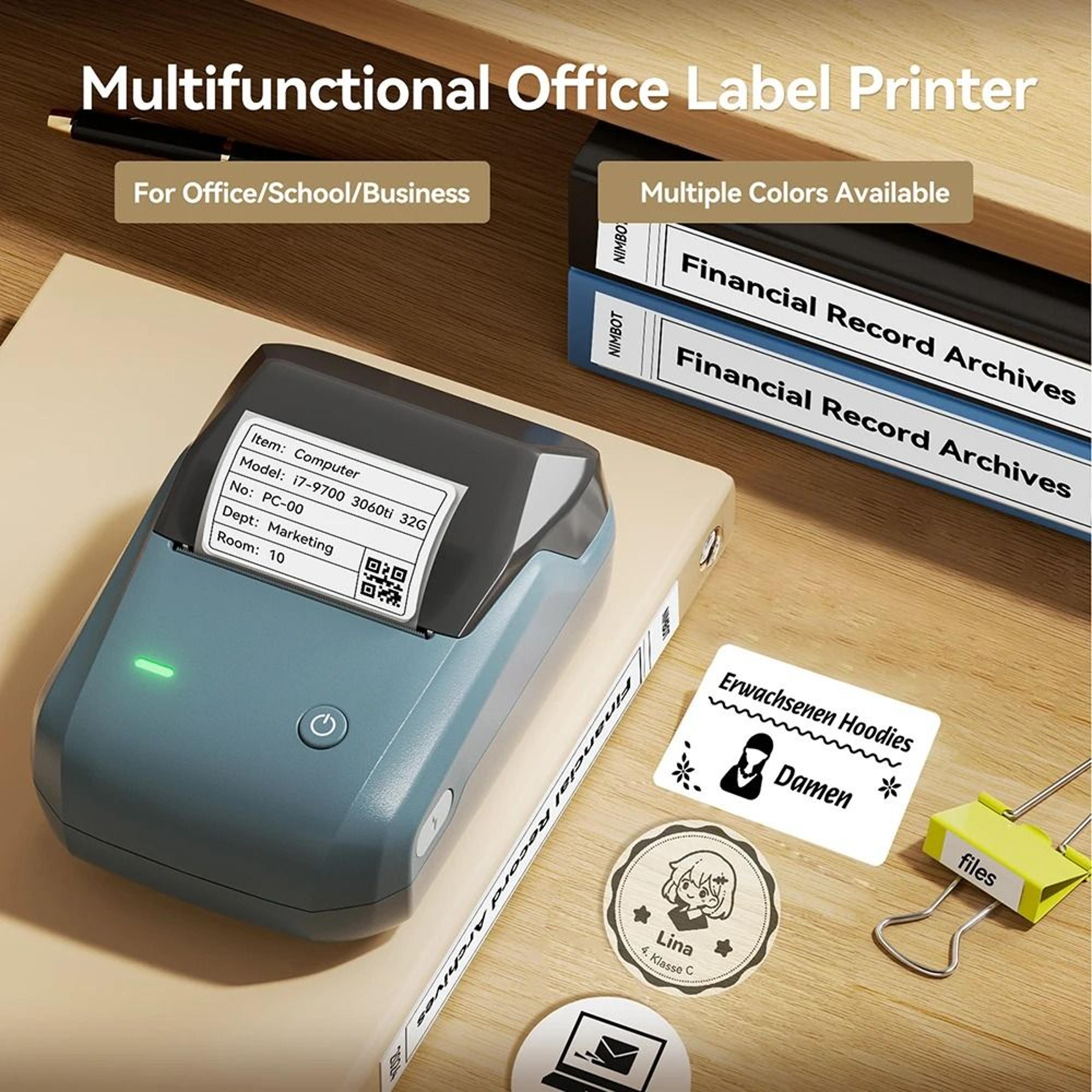 portable niimbot b1 wireless label maker thermal sticker printer (20-50mm) for office, home & small business