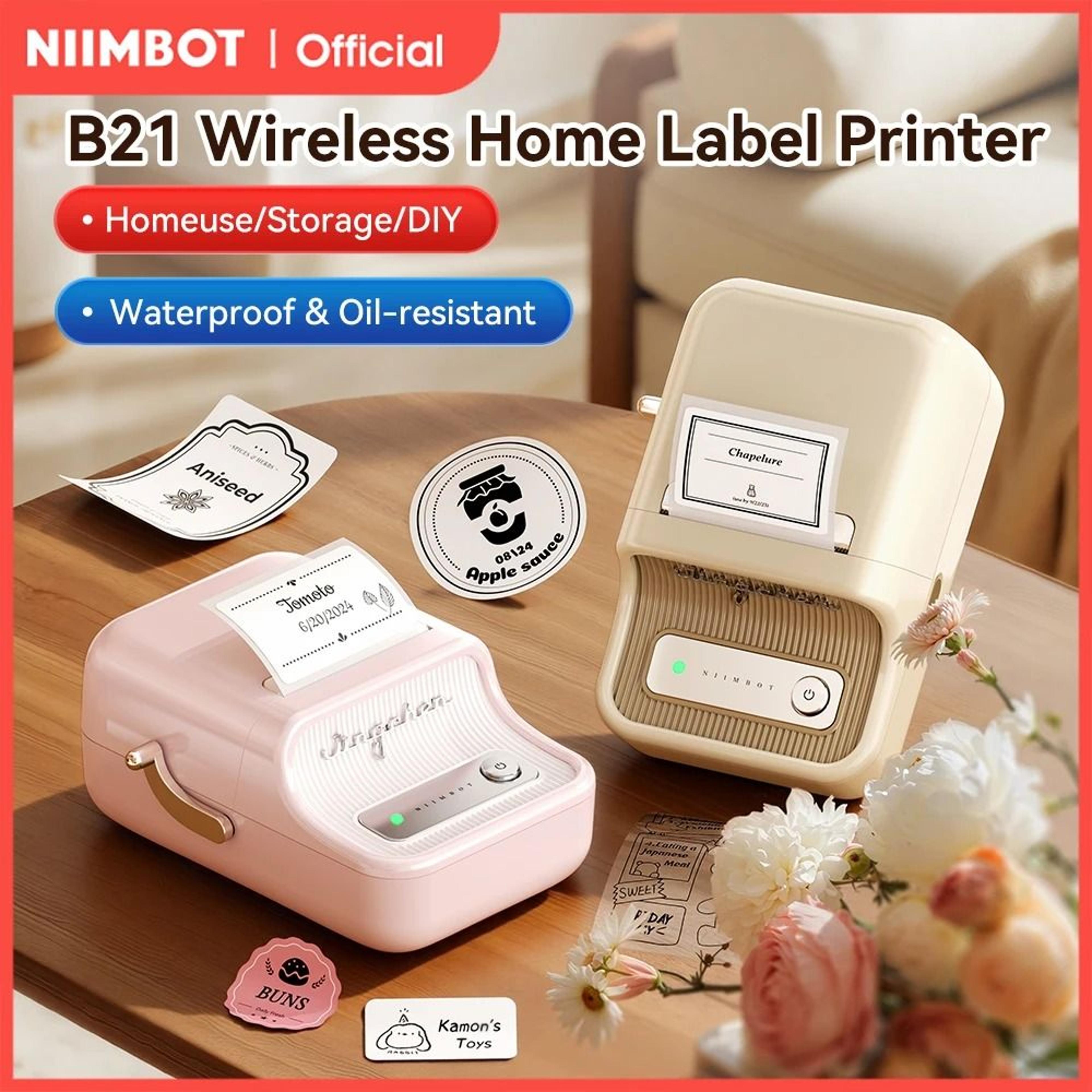 niimbot portable home wireless thermal label printer (20-50mm width) inkless sticker maker for phone & pc