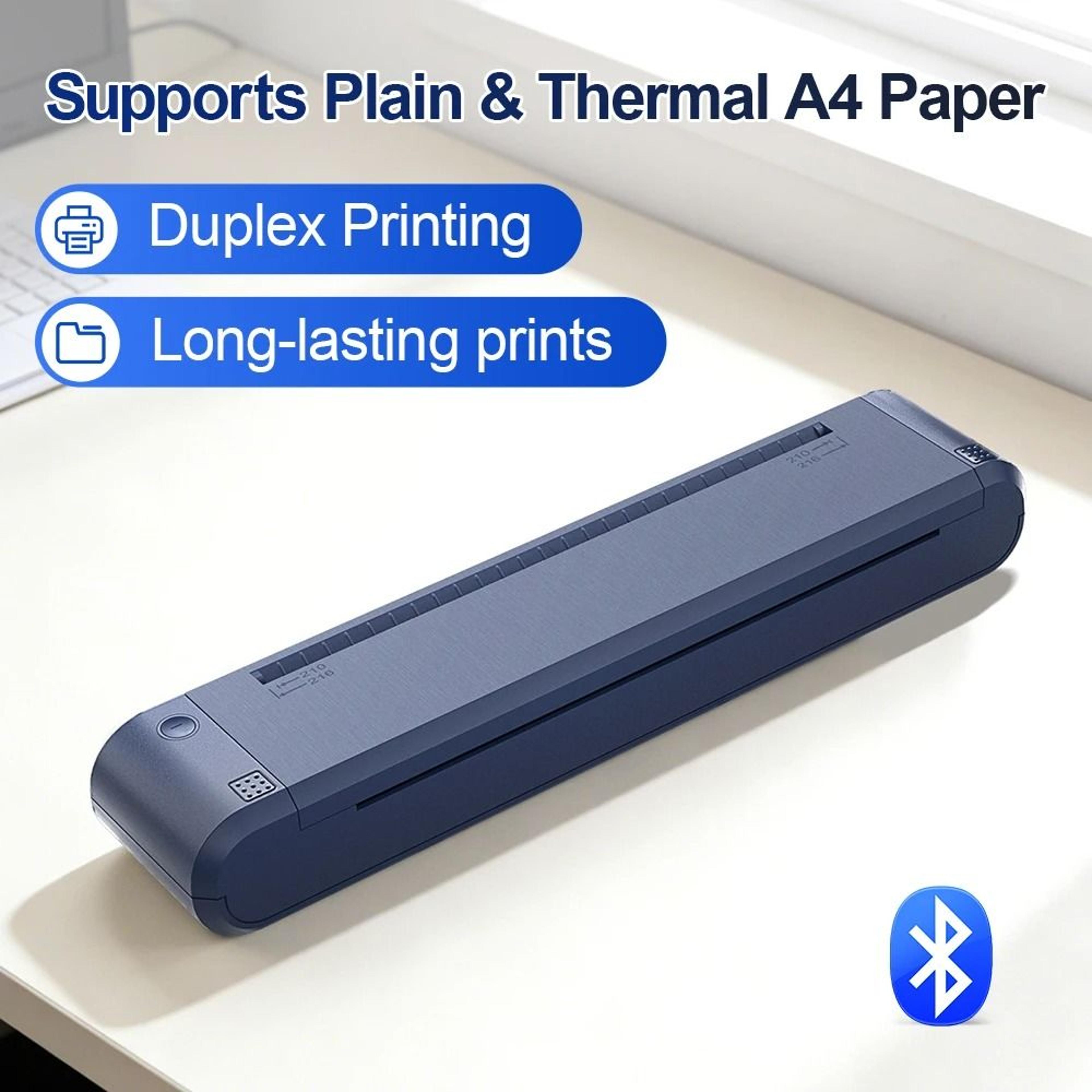 a4 double-sided thermal transfer ribbon printer wireless bluetooth mobile document printer for plain & thermal paper