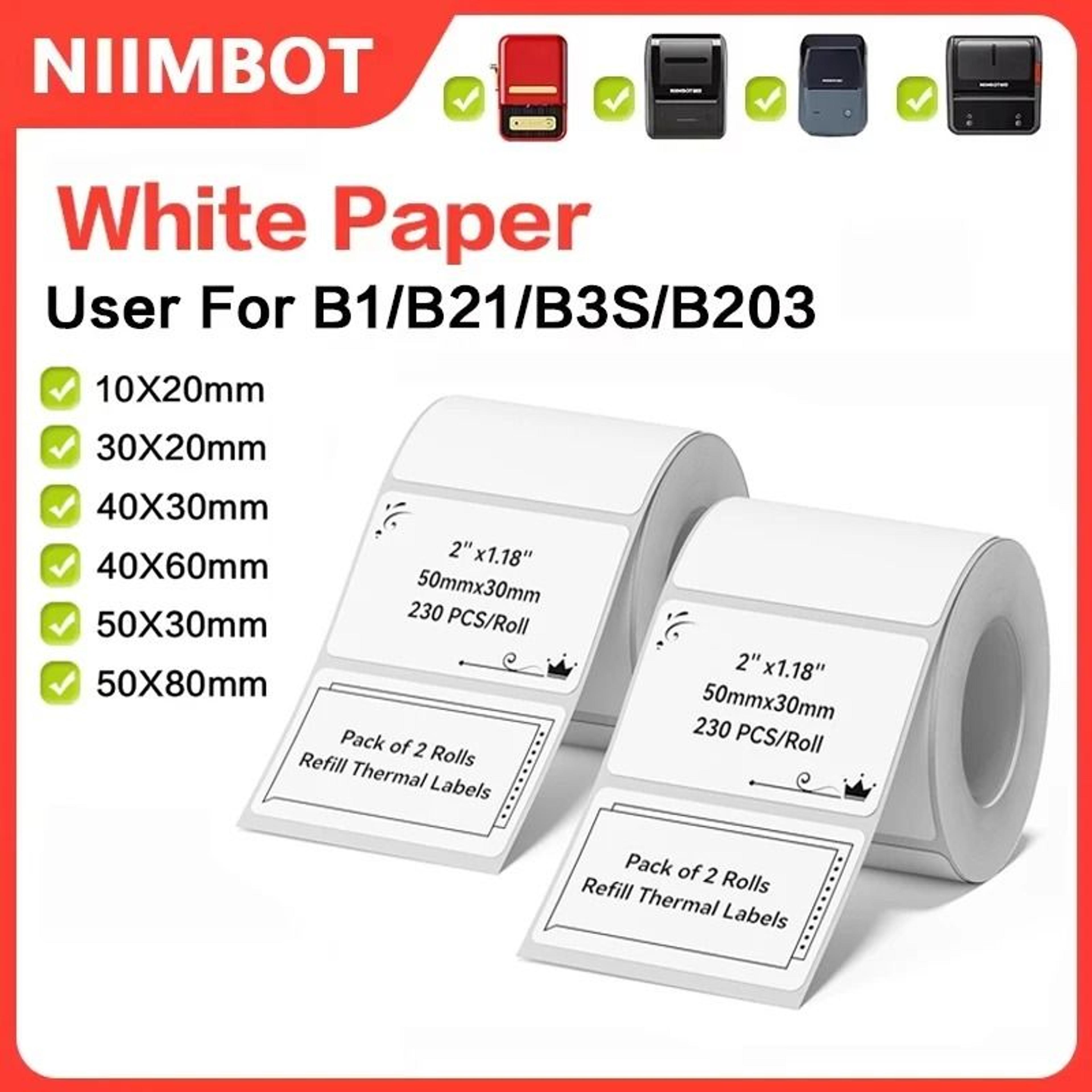 niimbot b1, b21 & b3s self-adhesive thermal label rolls waterproof name tag & stationery marking stickers