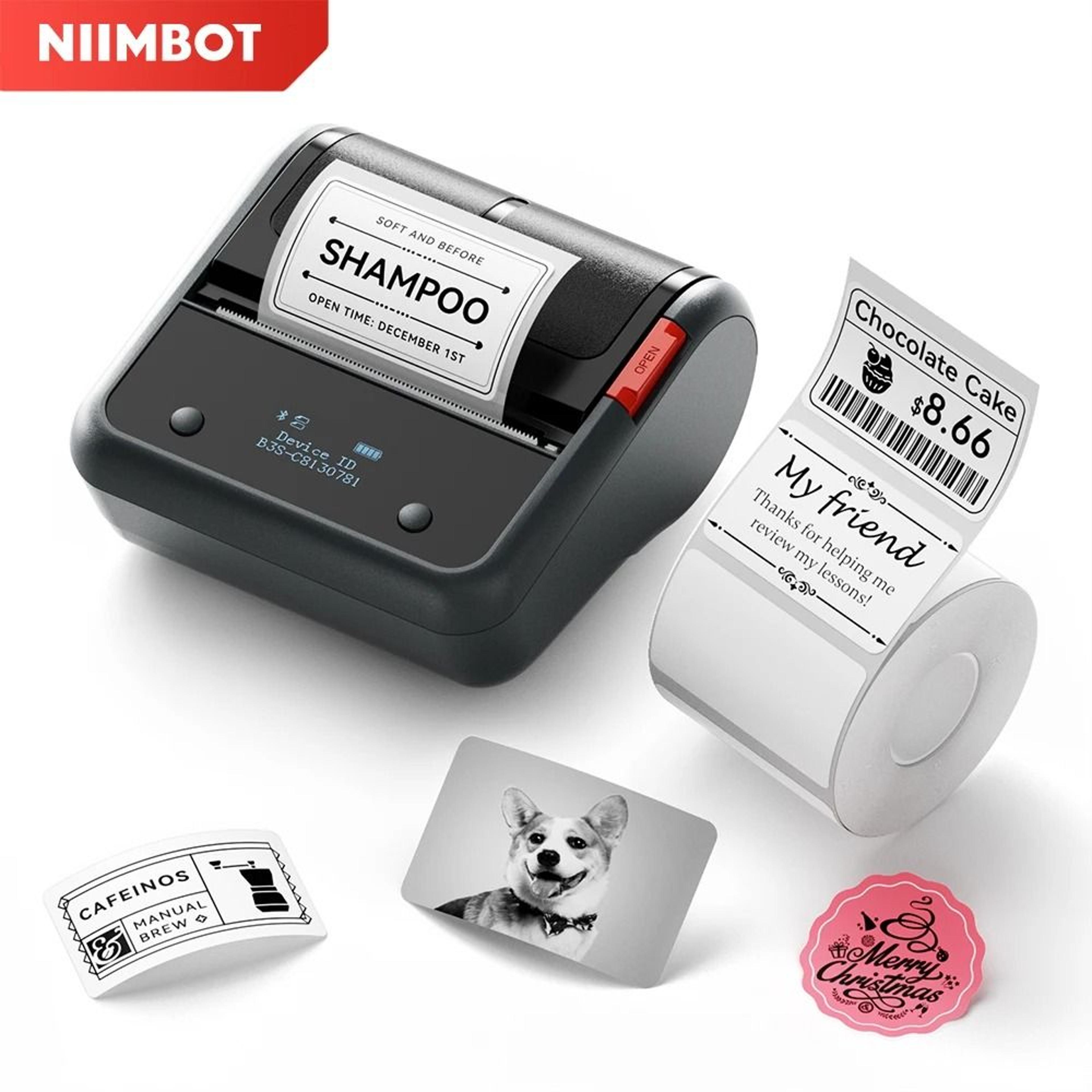 niimbot b3s wireless thermal label printer 3 inch business jewelry barcode sticker maker for phone & windows